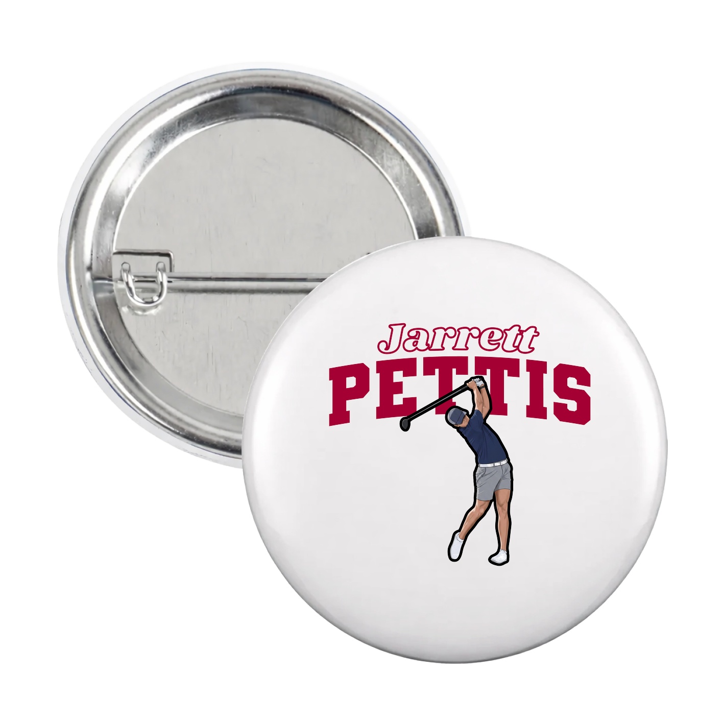 Game Day Button — Name Arch in White