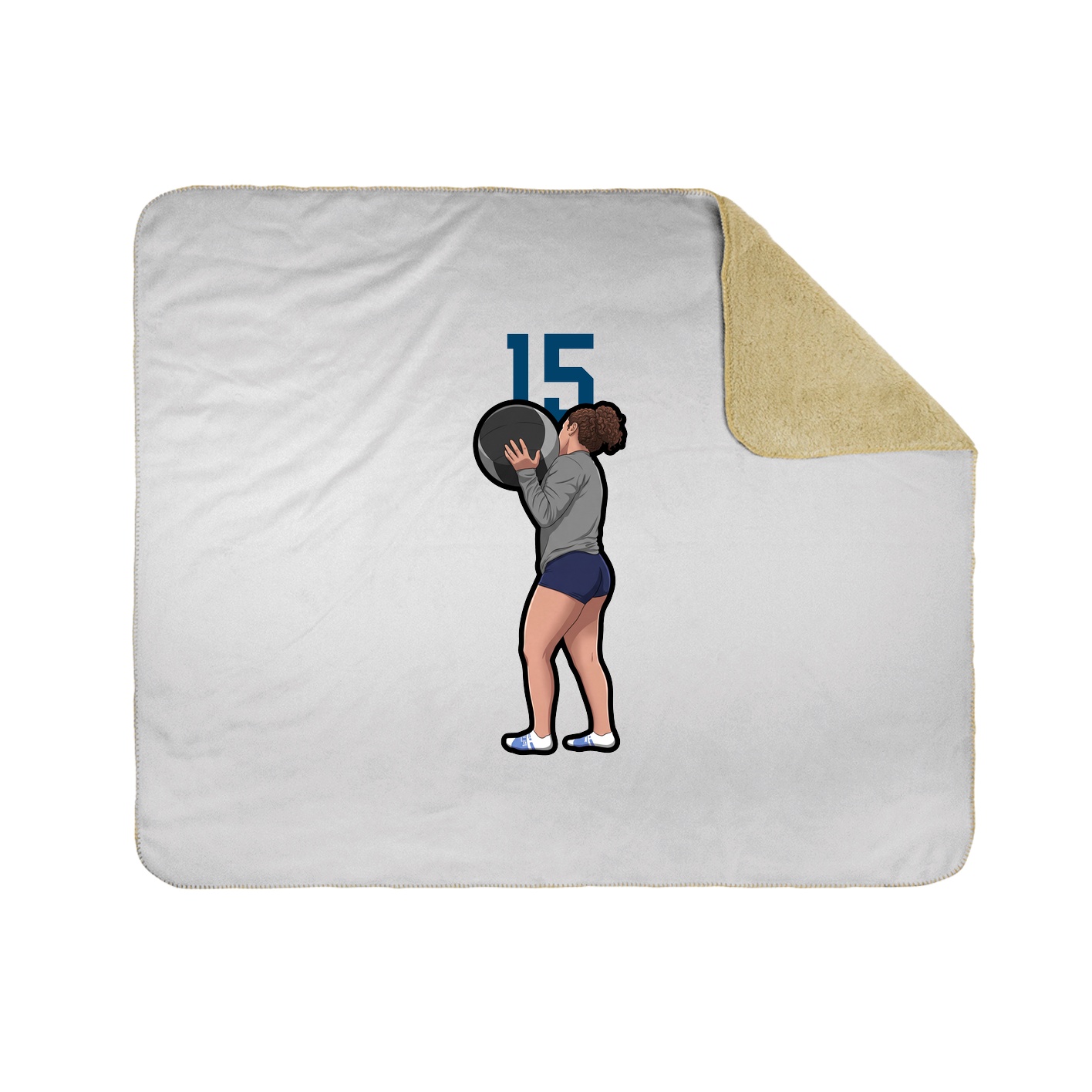 Throw Blanket — Number Top in White