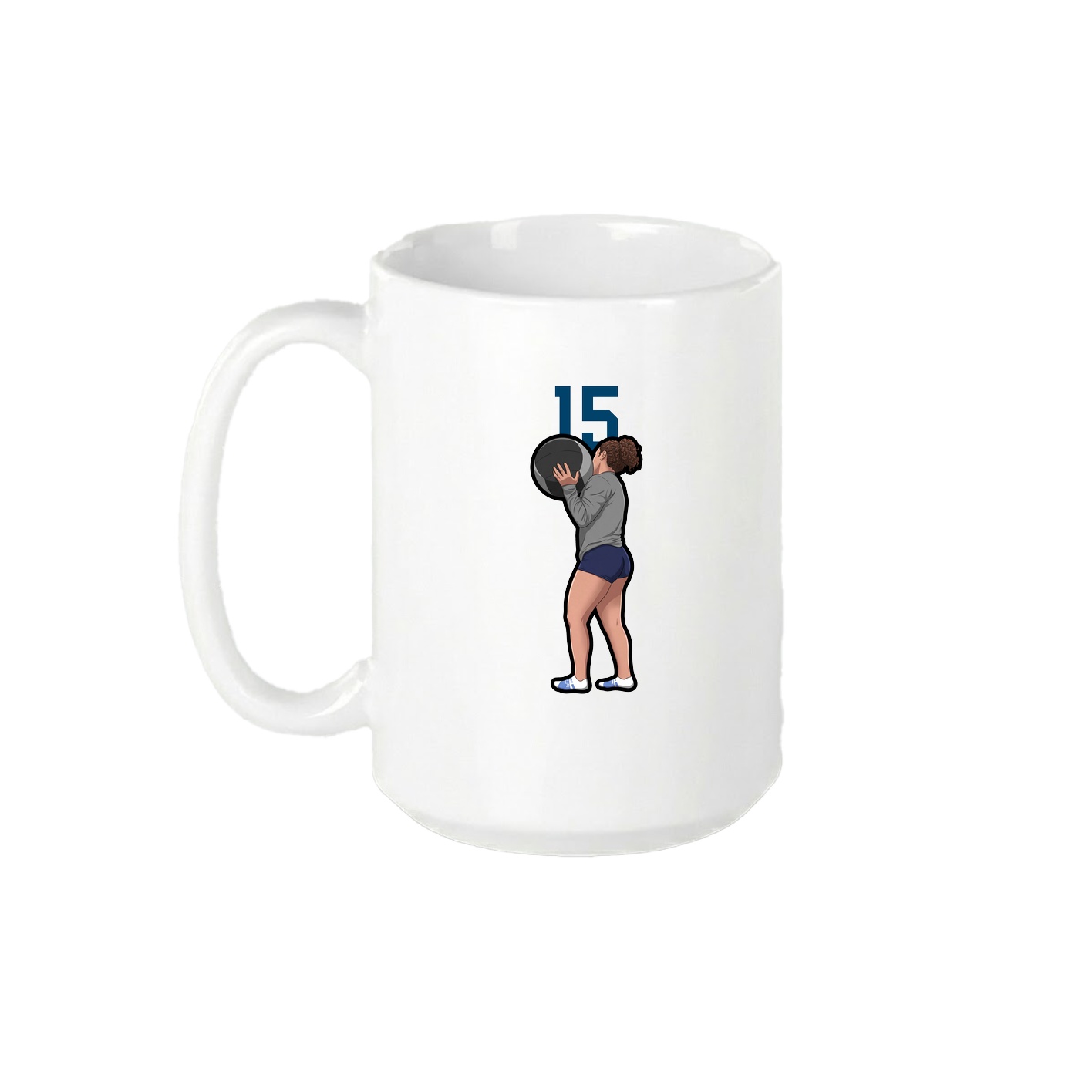 15oz Coffee Mug — Number Top in White