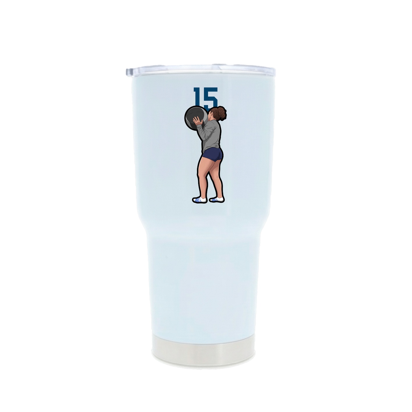 30oz Stainless Steel Tumbler — Number Top in White