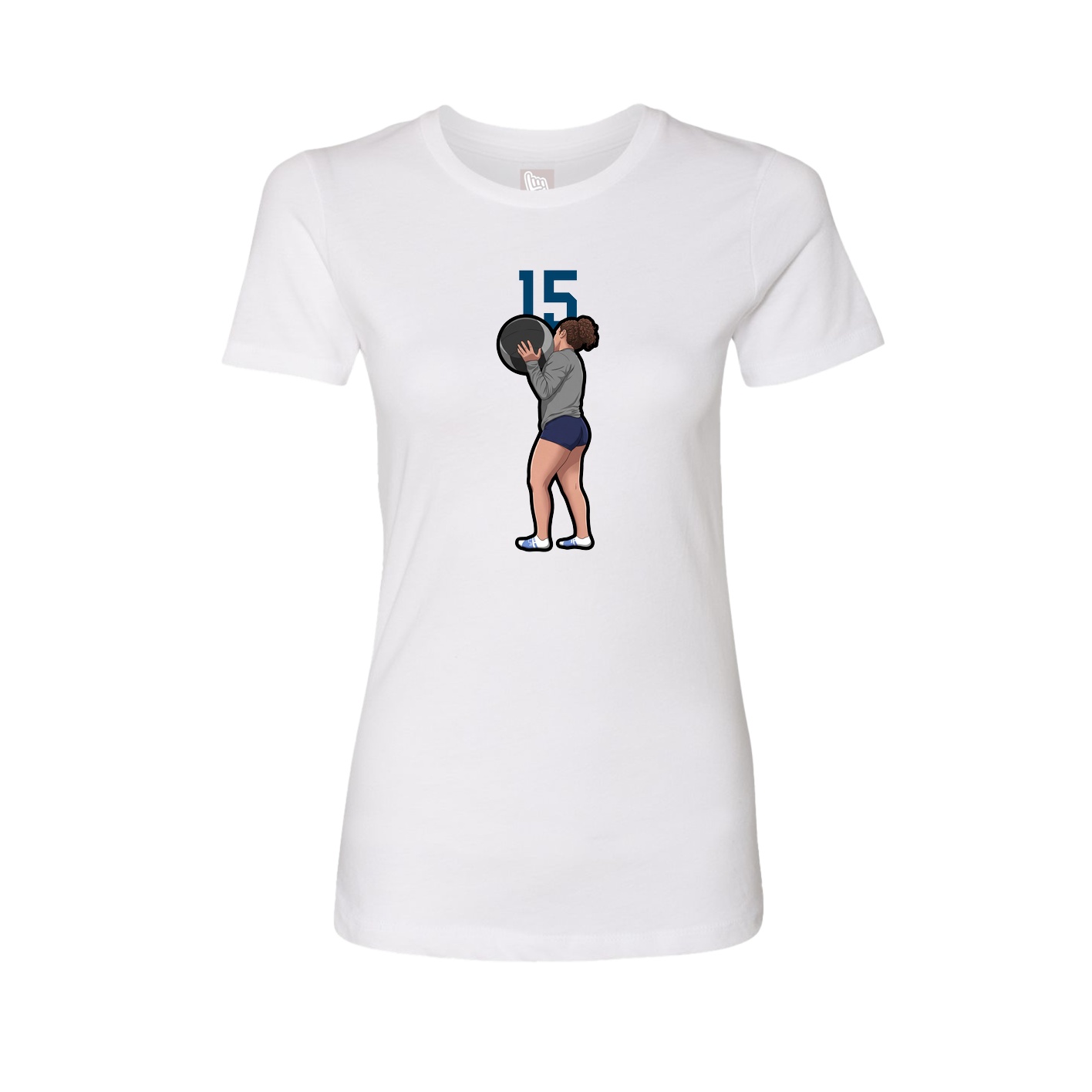 Fitted Women's Tee — Number Top in White