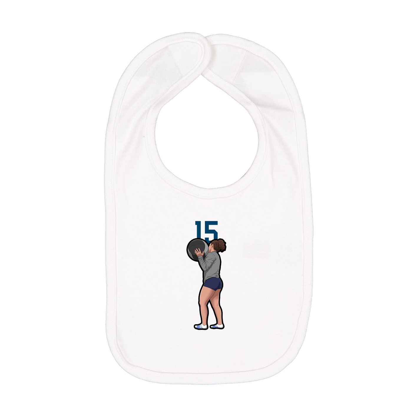 Infant Bib — Number Top in White