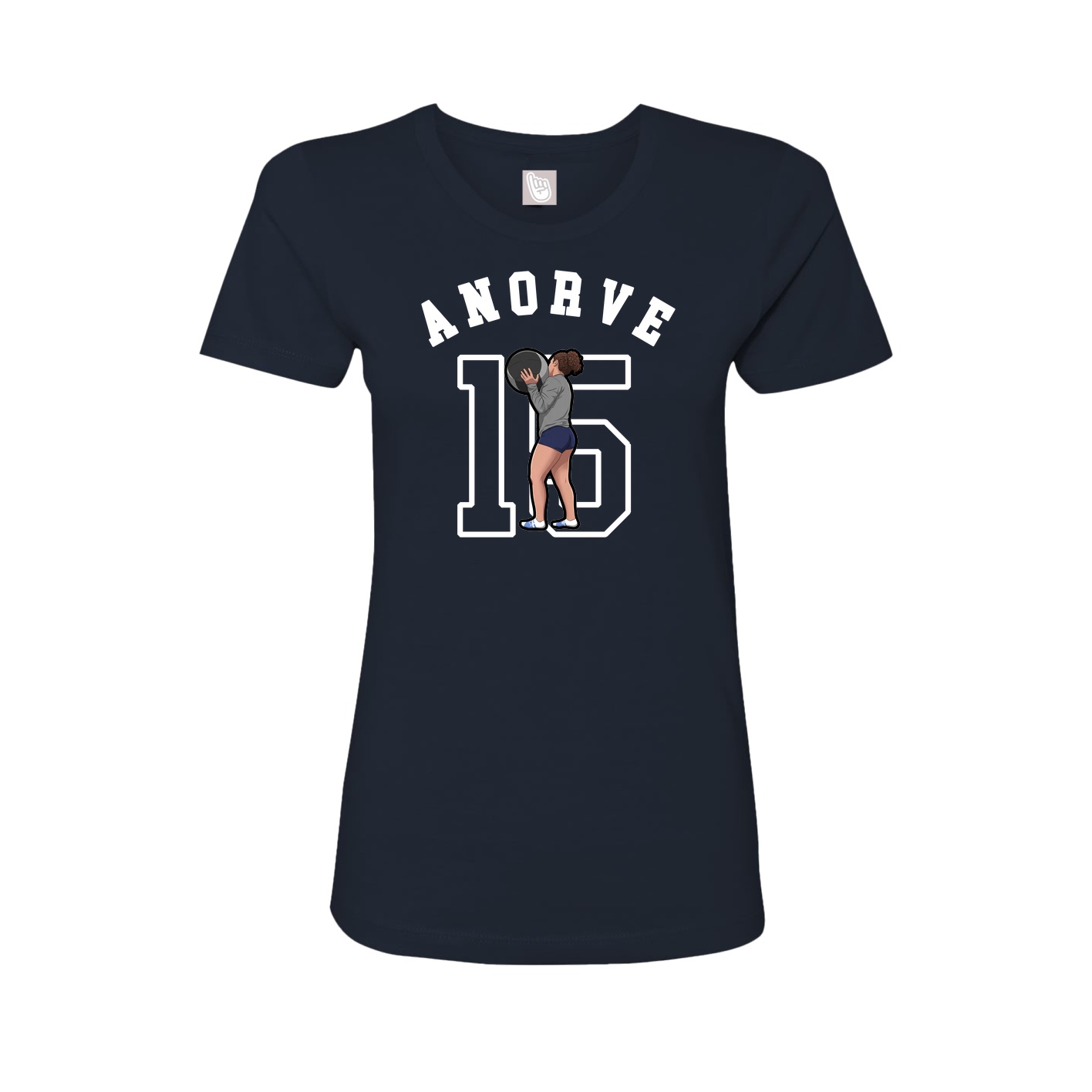Fitted Women's Tee — Shirsey Arch in Navy