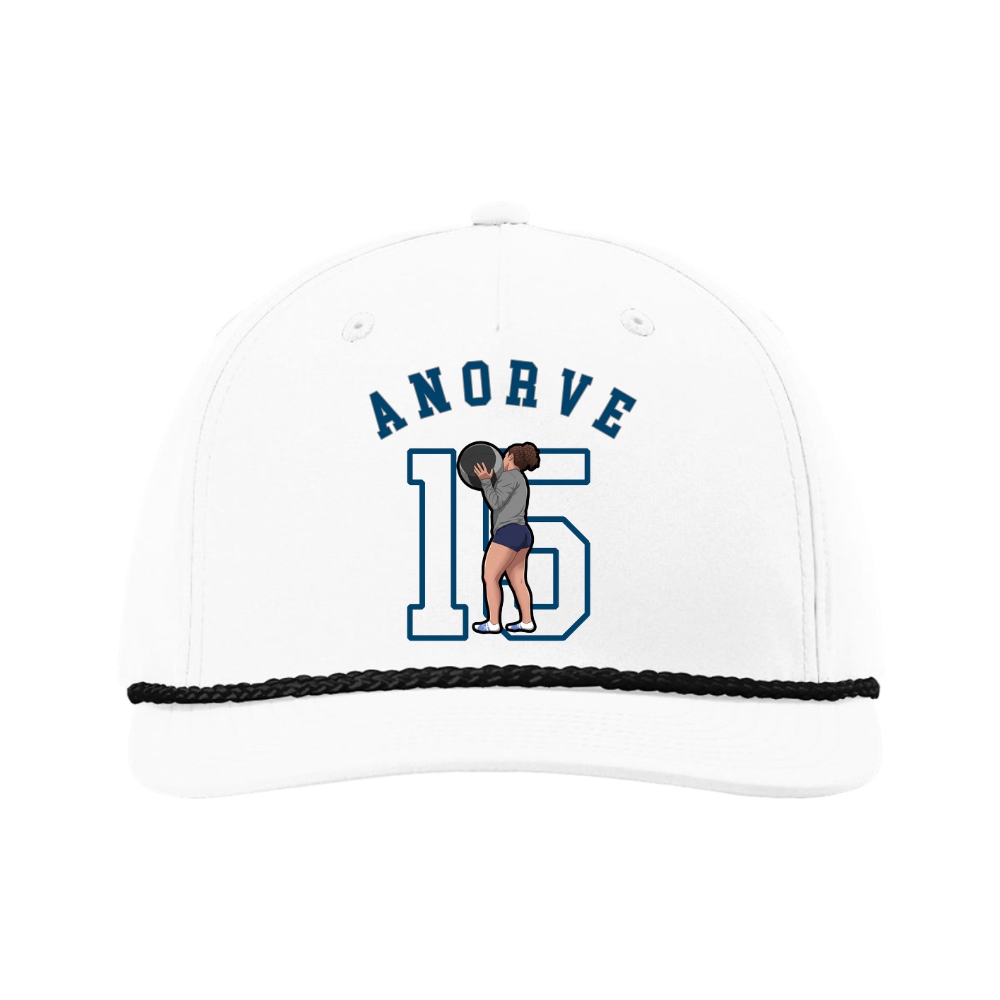 Five-Panel Classic Rope Cap — Shirsey Arch in White