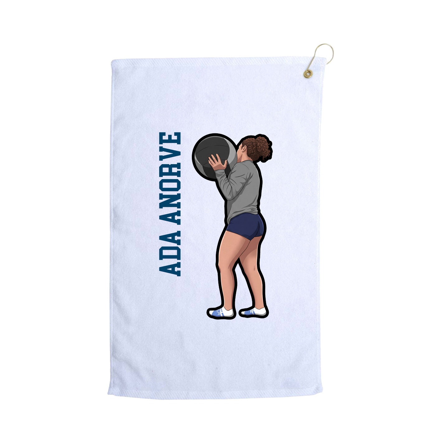 Golf Towel — Name Vertical in White