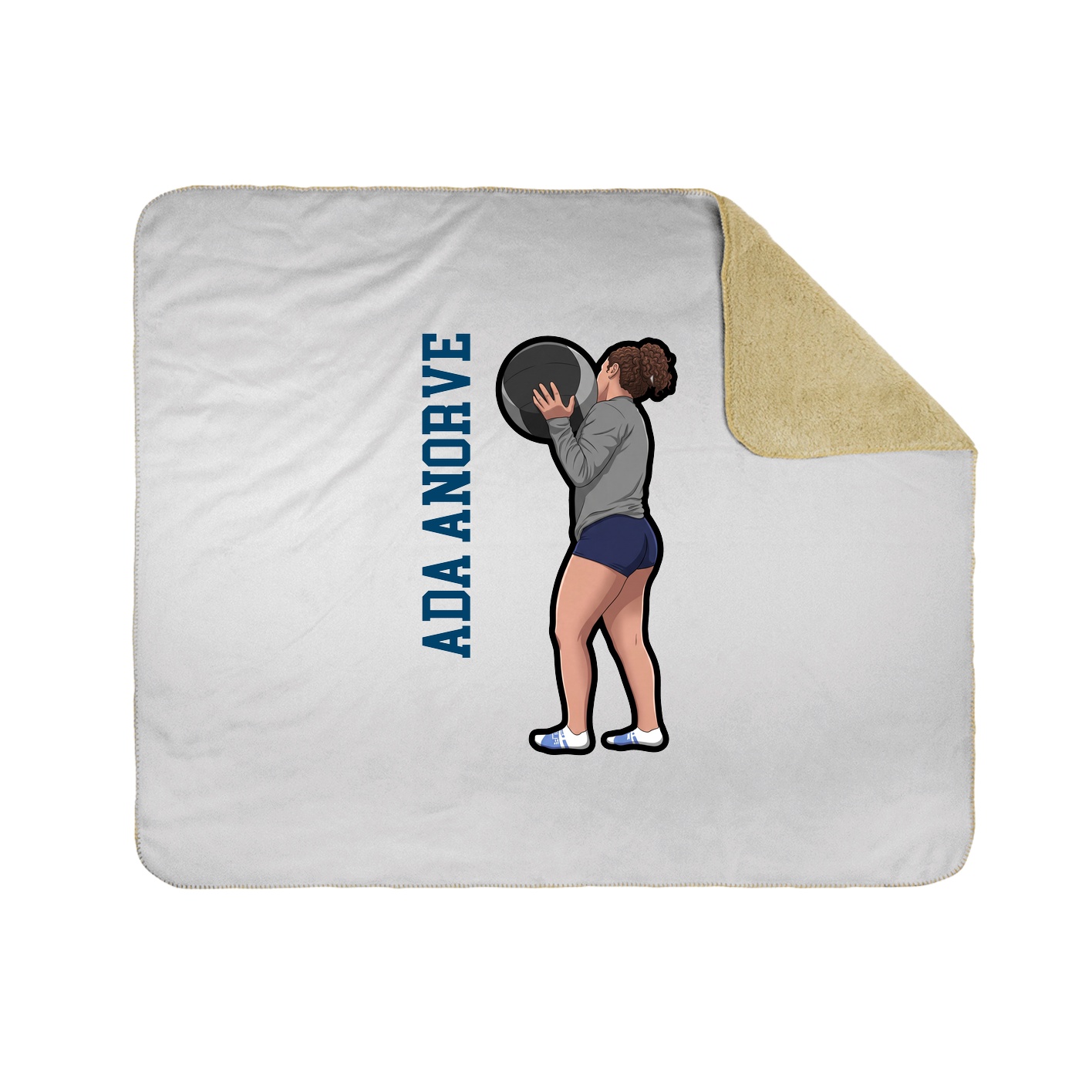 Throw Blanket — Name Vertical in White
