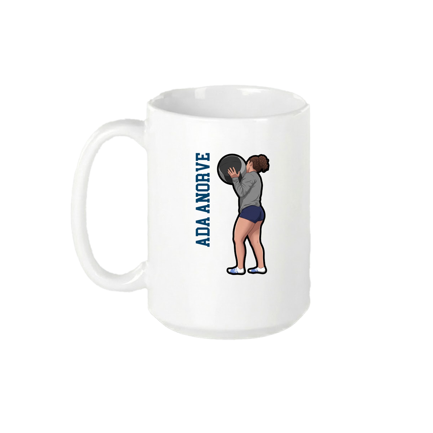 15oz Coffee Mug — Name Vertical in White