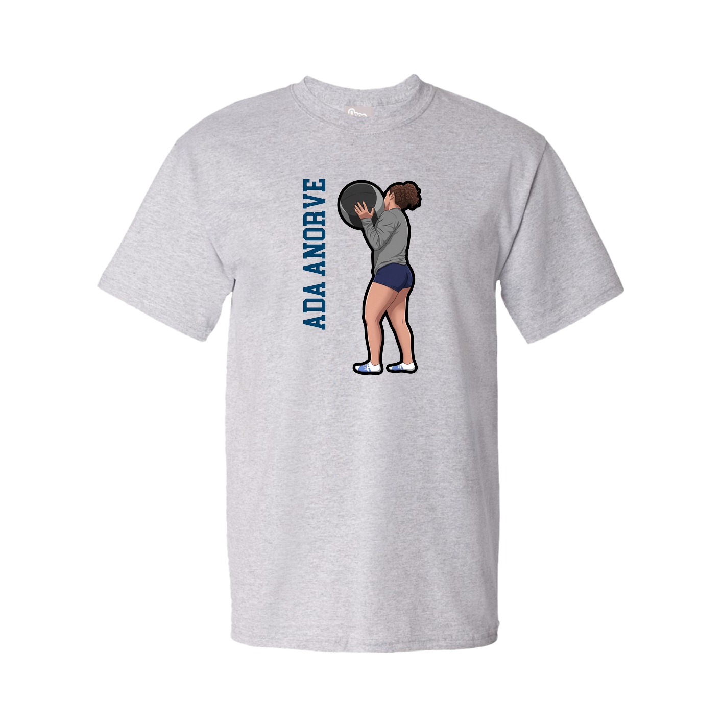 Tee — Name Vertical in Grey