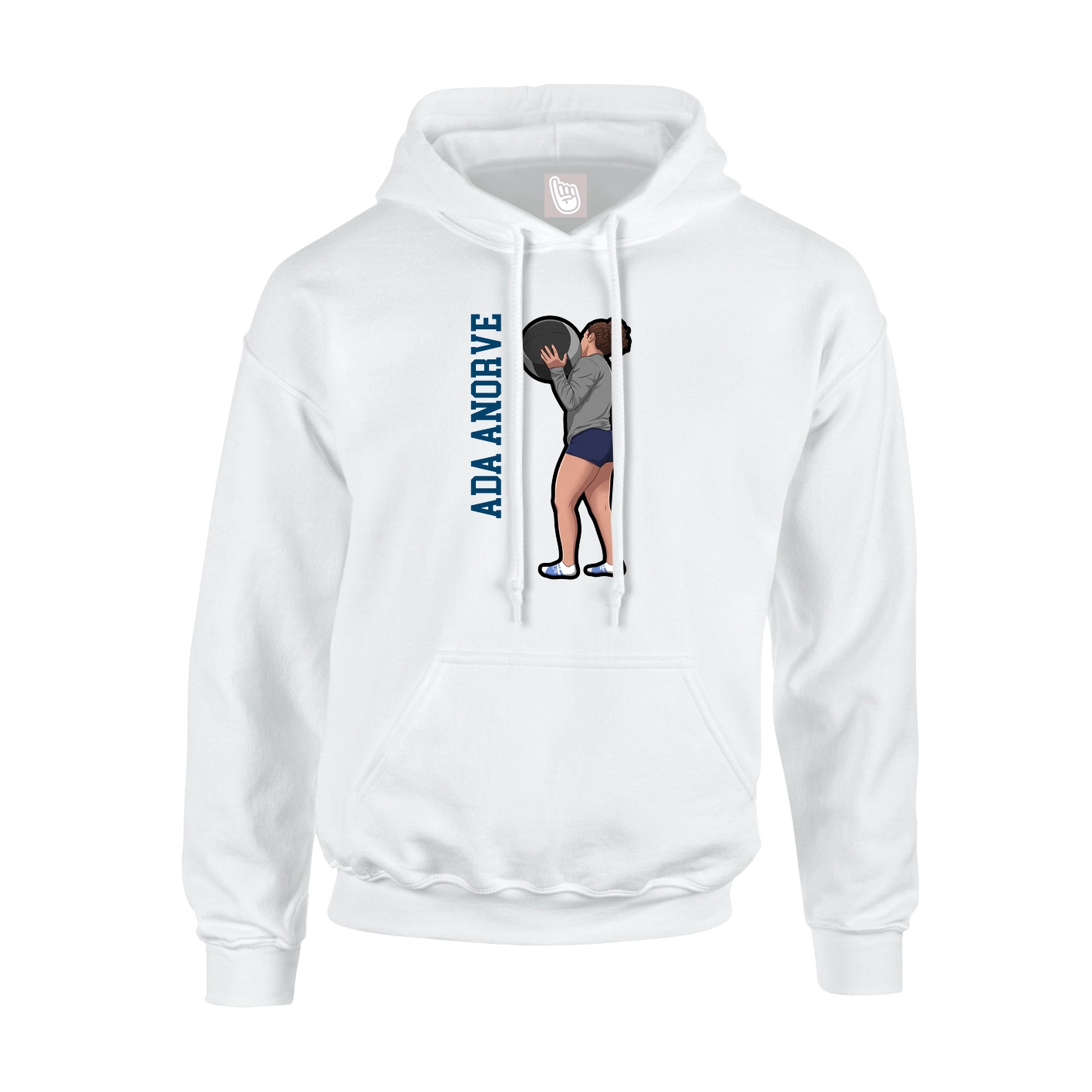 Youth Hoodie — Name Vertical in White