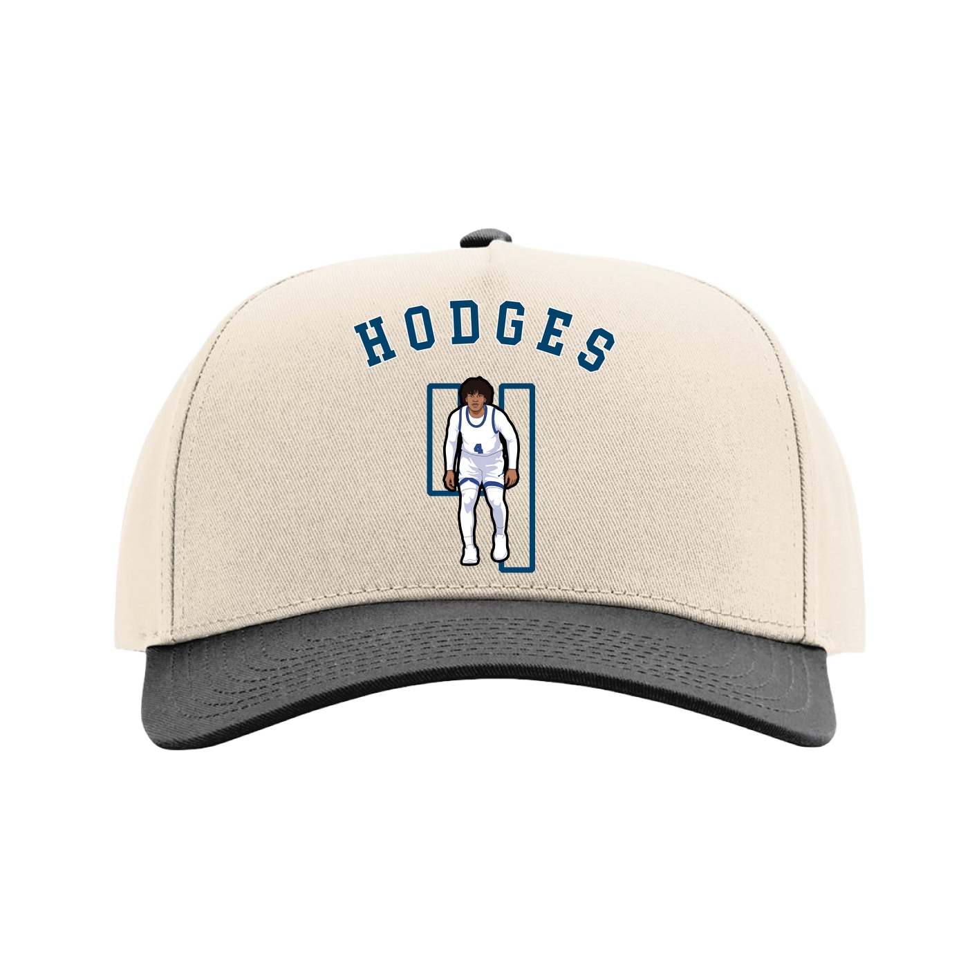 Full Fabric Five-Panel Champ Cap — Shirsey Arch in Cream/Black