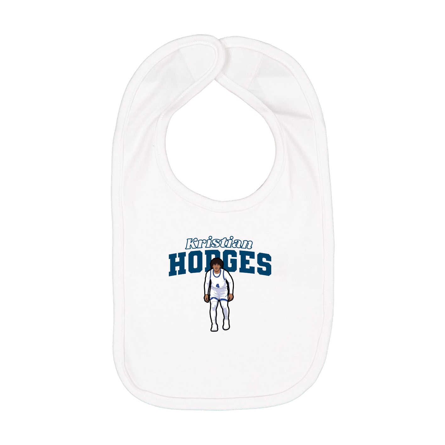 Infant Bib — Name Arch in White