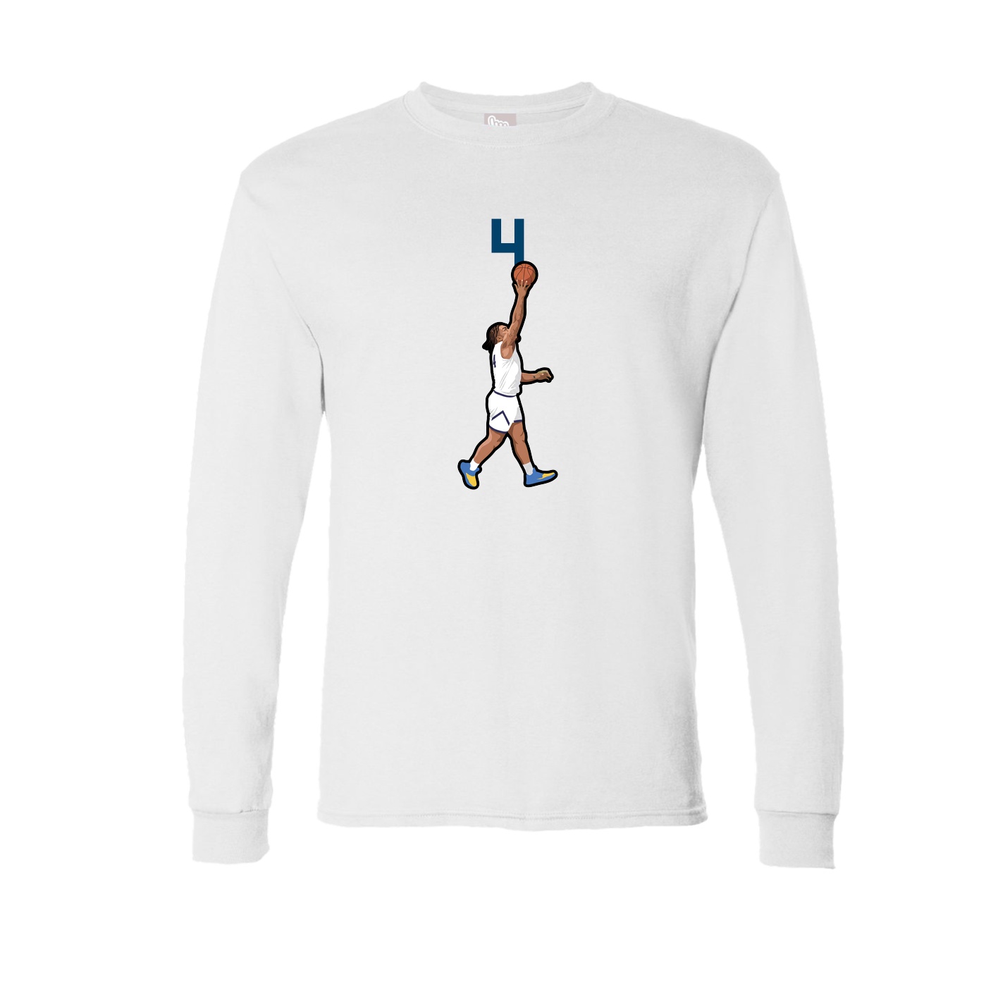 Long Sleeve Tee — Number Top in White