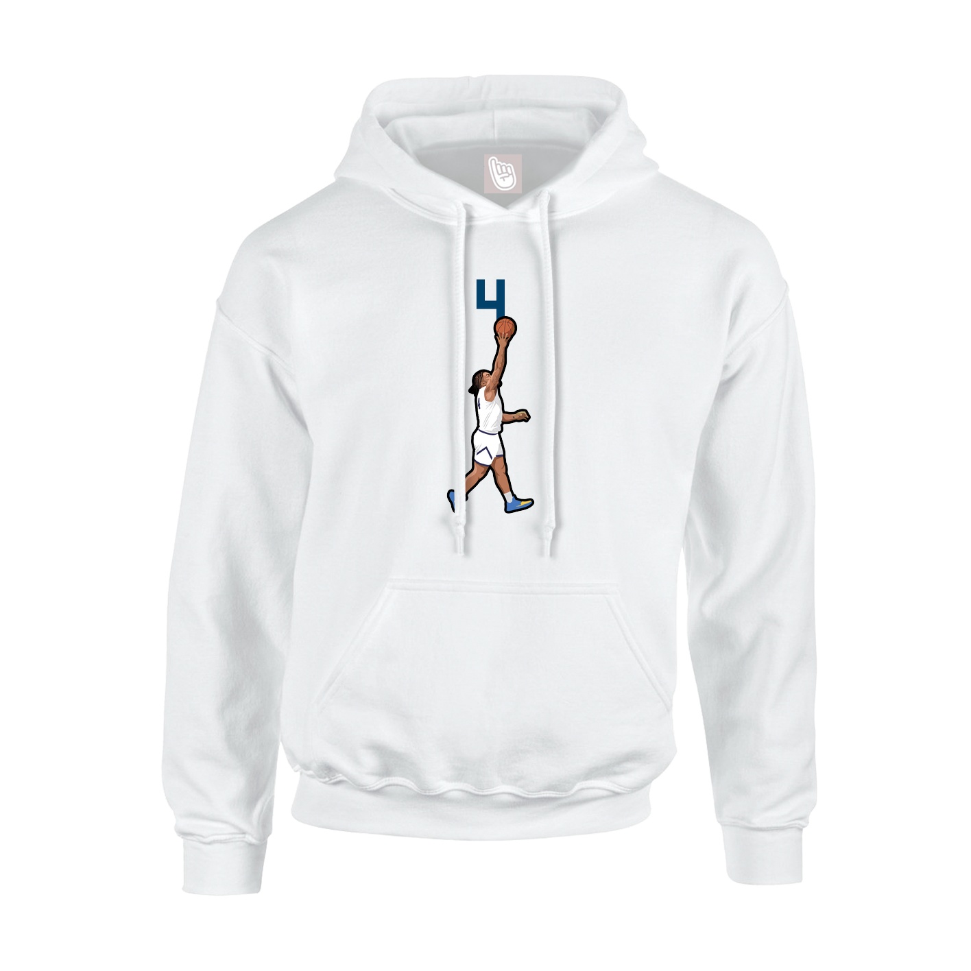 Hoodie — Number Top in White