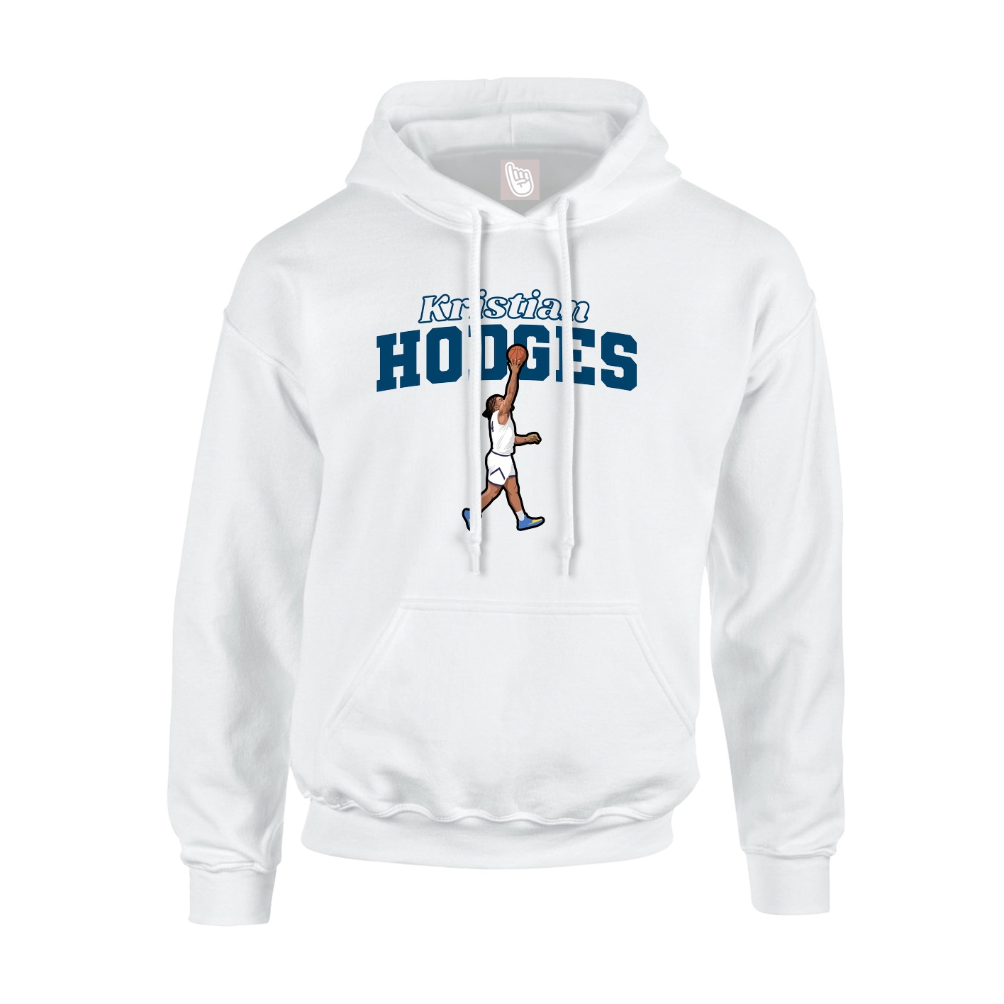 Youth Hoodie — Name Arch in White