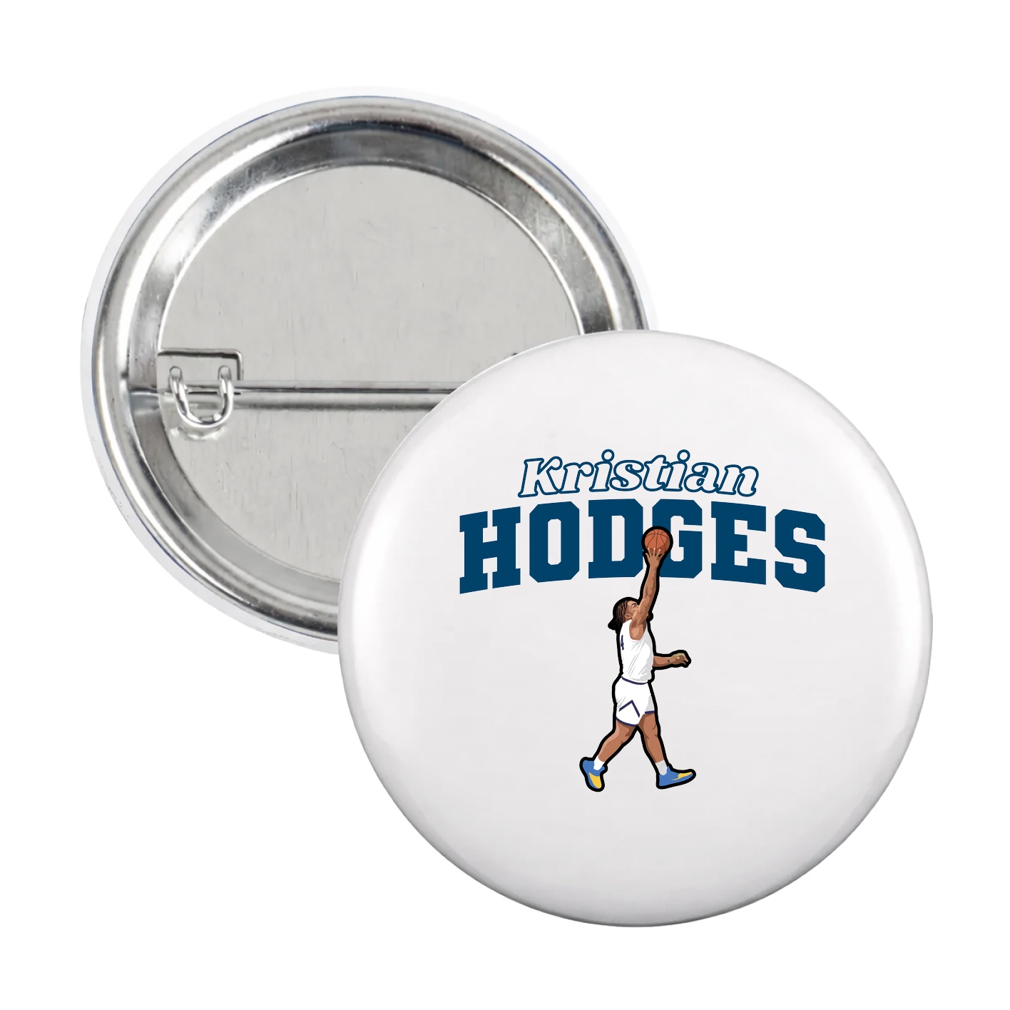 Game Day Button — Name Arch in White