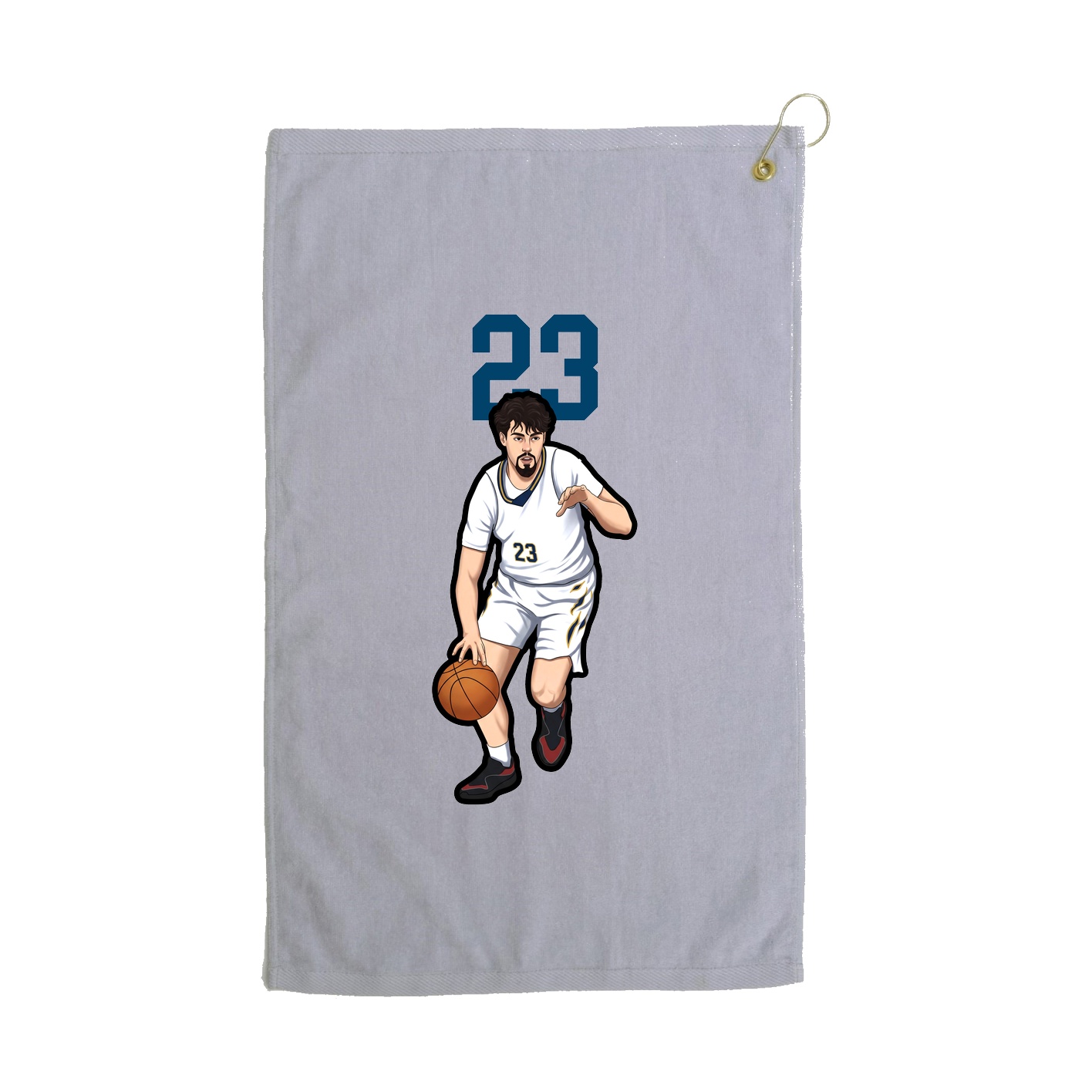 Golf Towel — Number Top in Grey