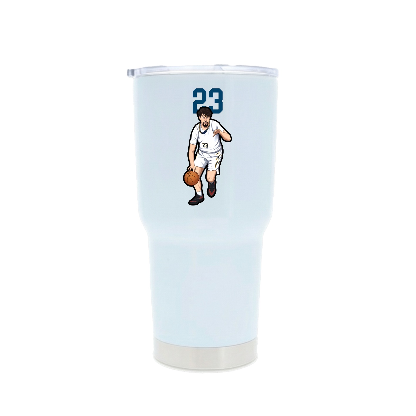 30oz Stainless Steel Tumbler — Number Top in White