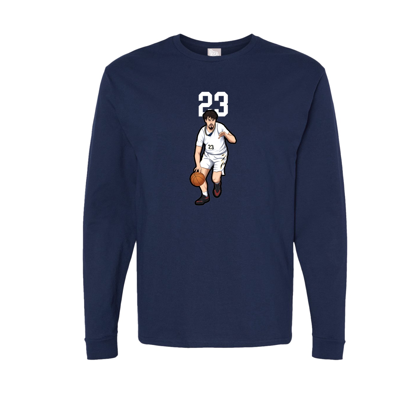 Long Sleeve Tee — Number Top in Navy