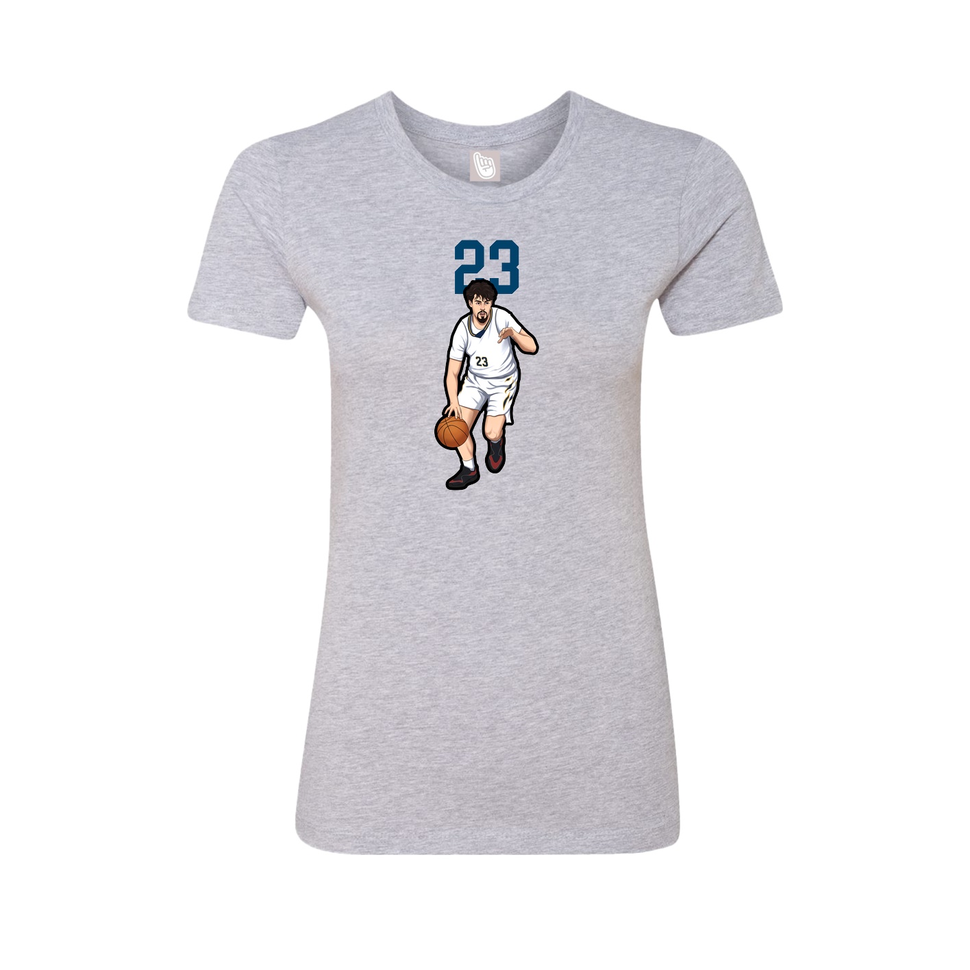 Fitted Women's Tee — Number Top in Grey
