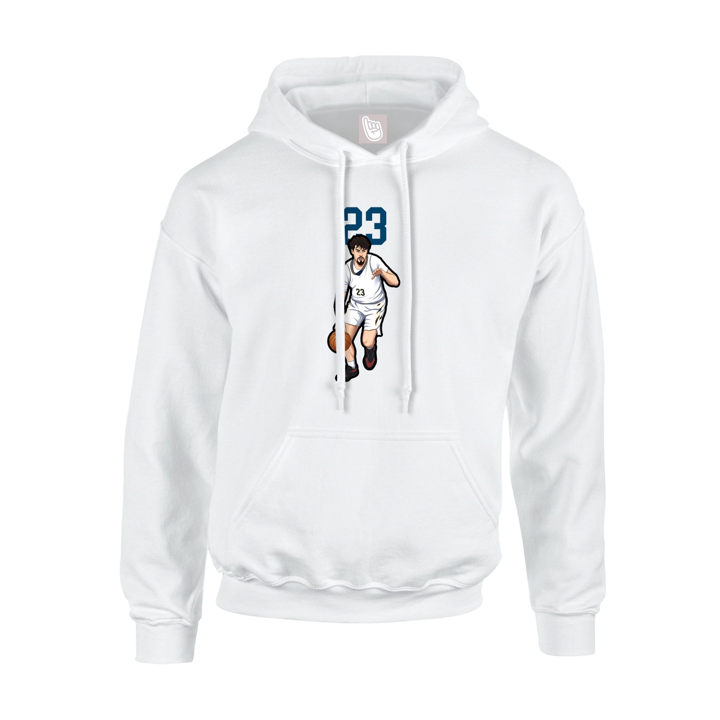 Youth Hoodie — Number Top in White