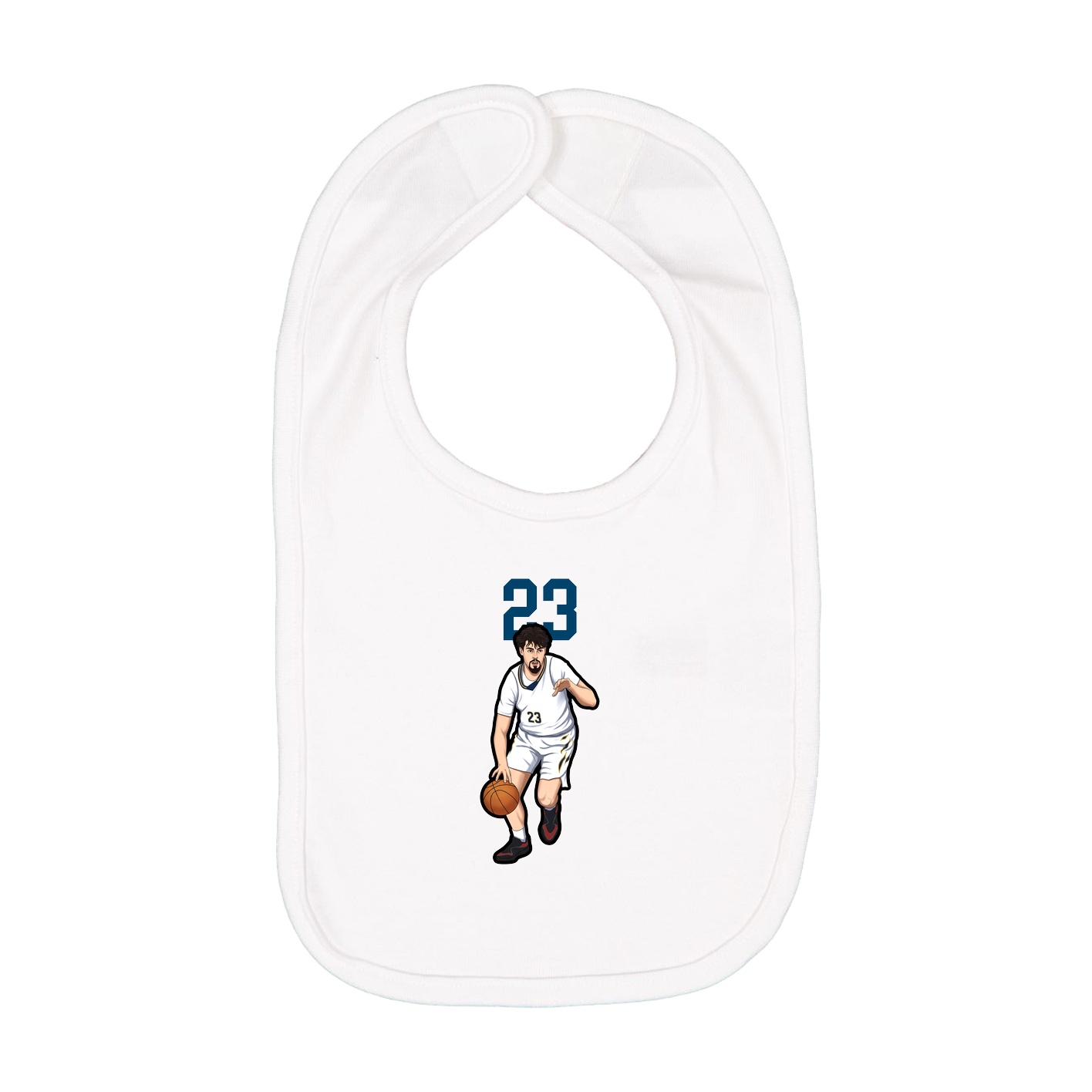 Infant Bib — Number Top in White