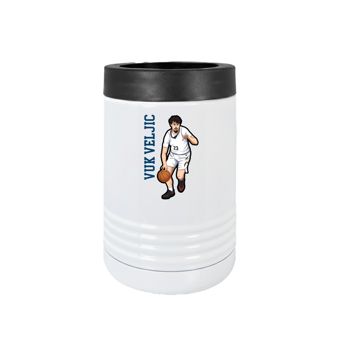 Beverage Holder — Name Vertical in White