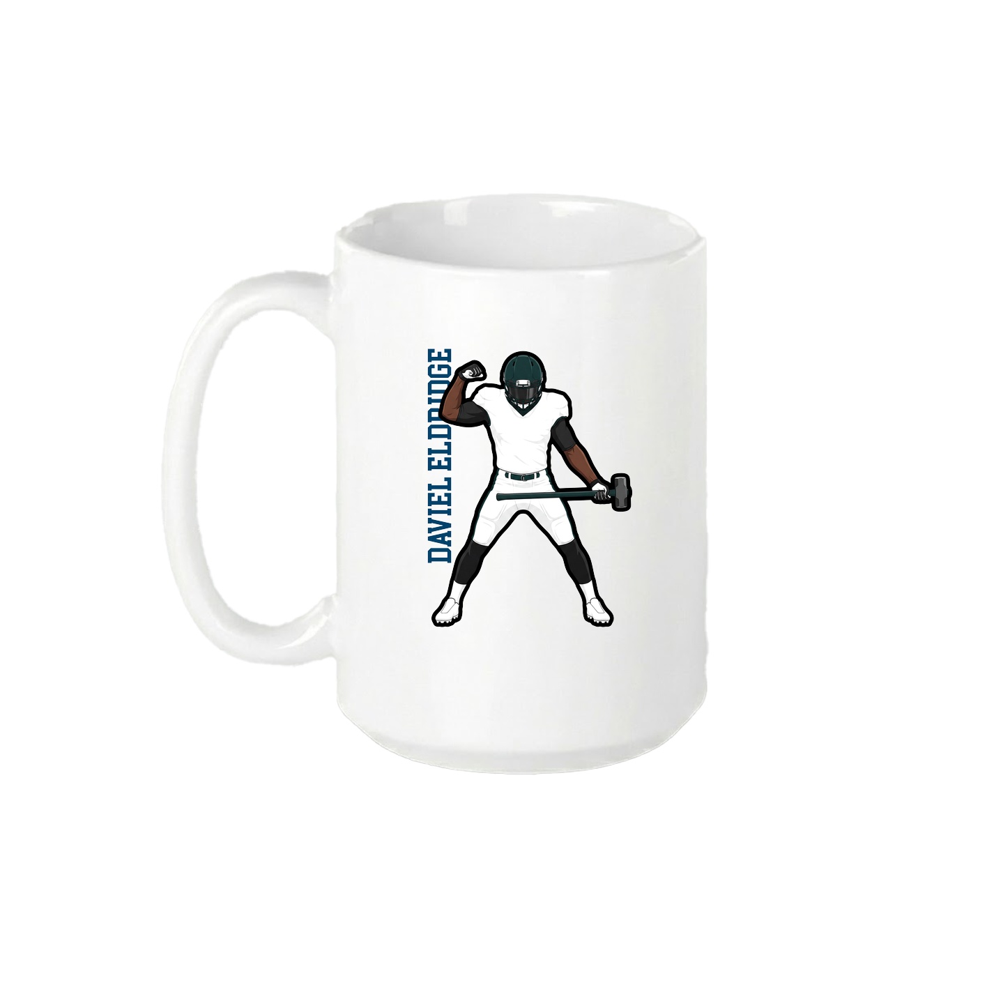 15oz Coffee Mug — Name Vertical in White
