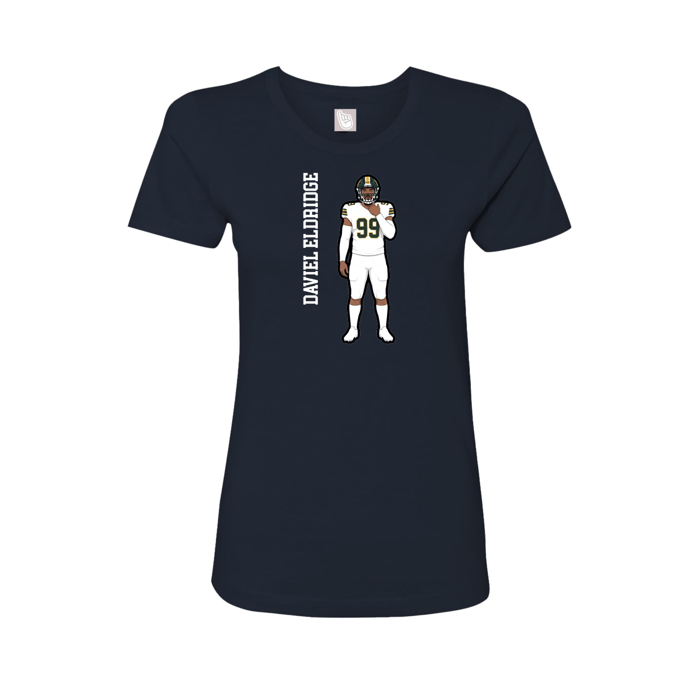Womens Tee — Name Vertical in Navy