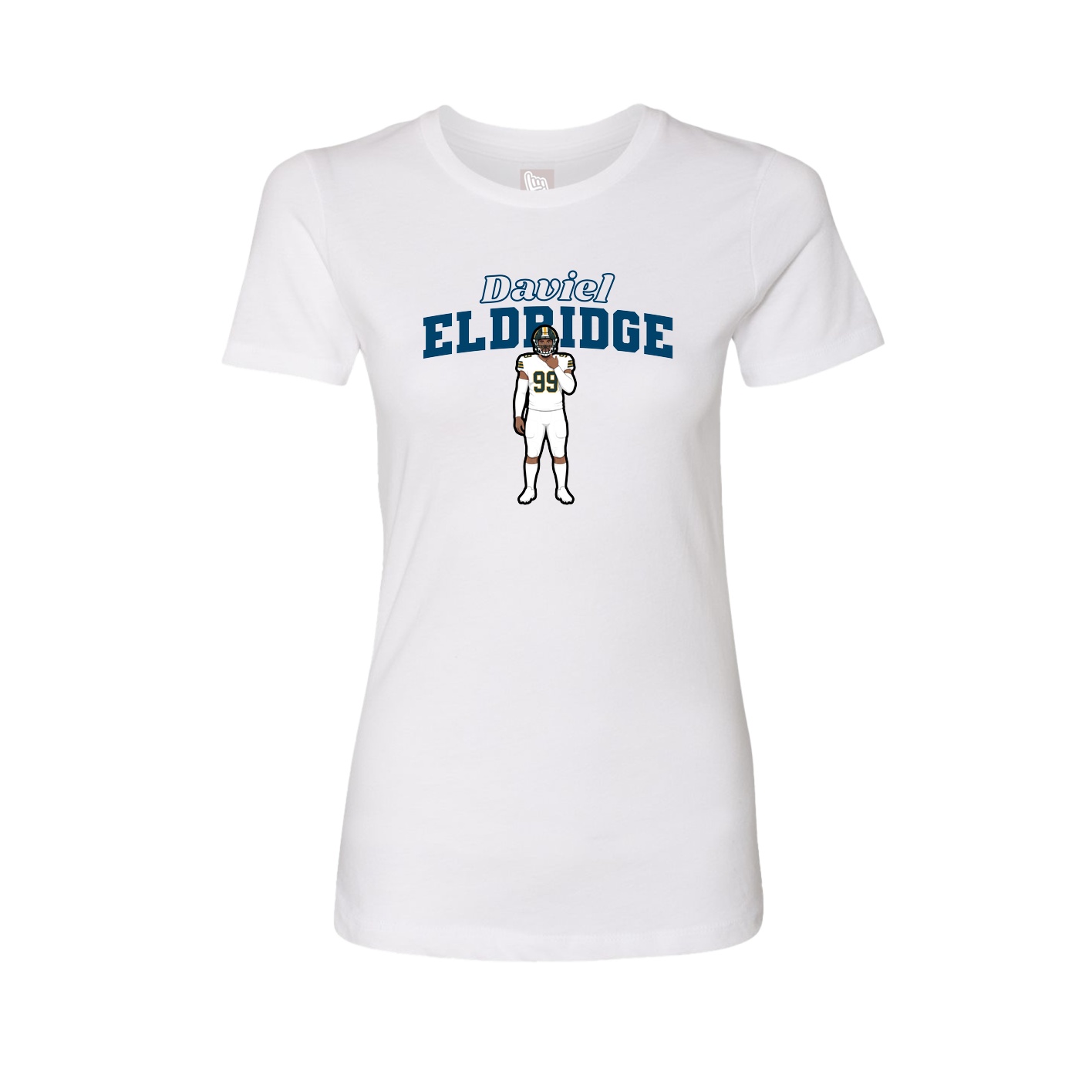 Womens Tee — Name Arch in White