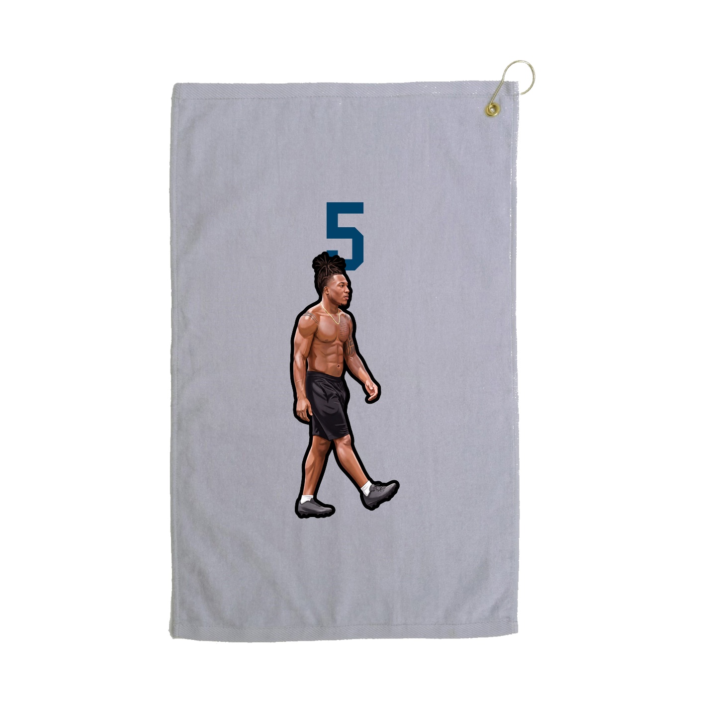 Golf Towel — Number Top in Grey