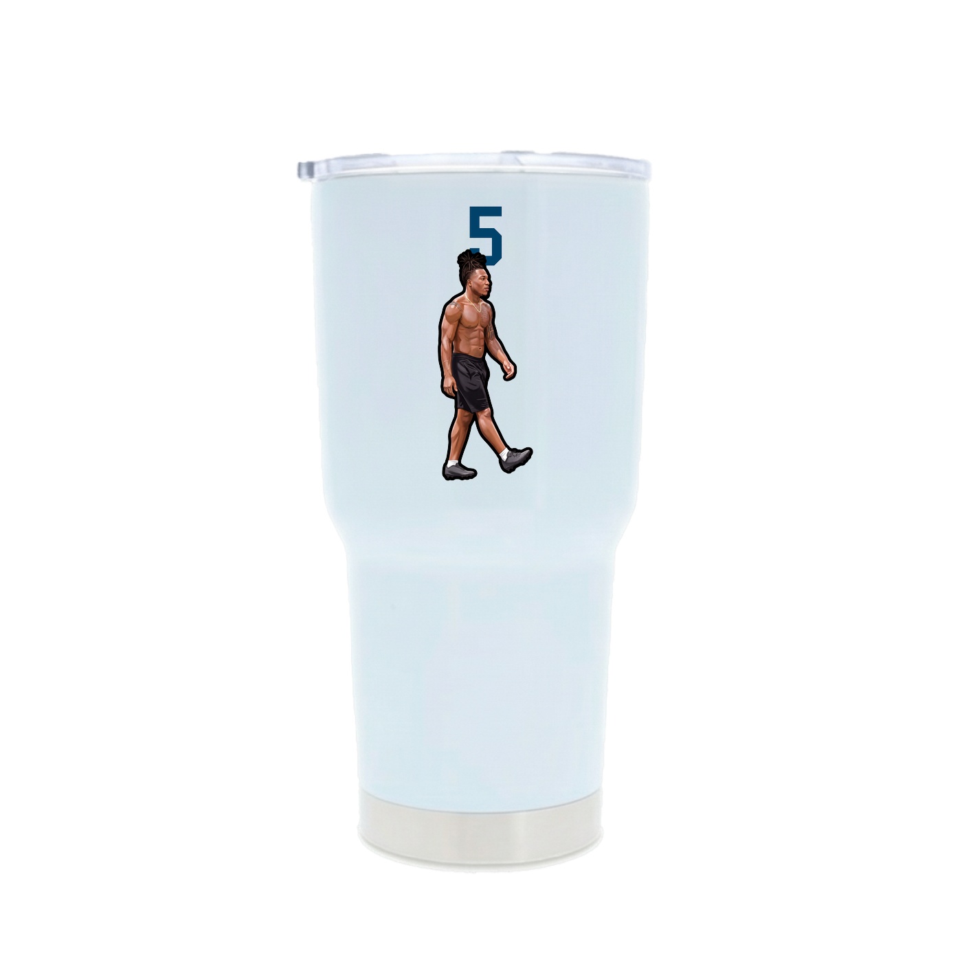 30oz Stainless Steel Tumbler — Number Top in White