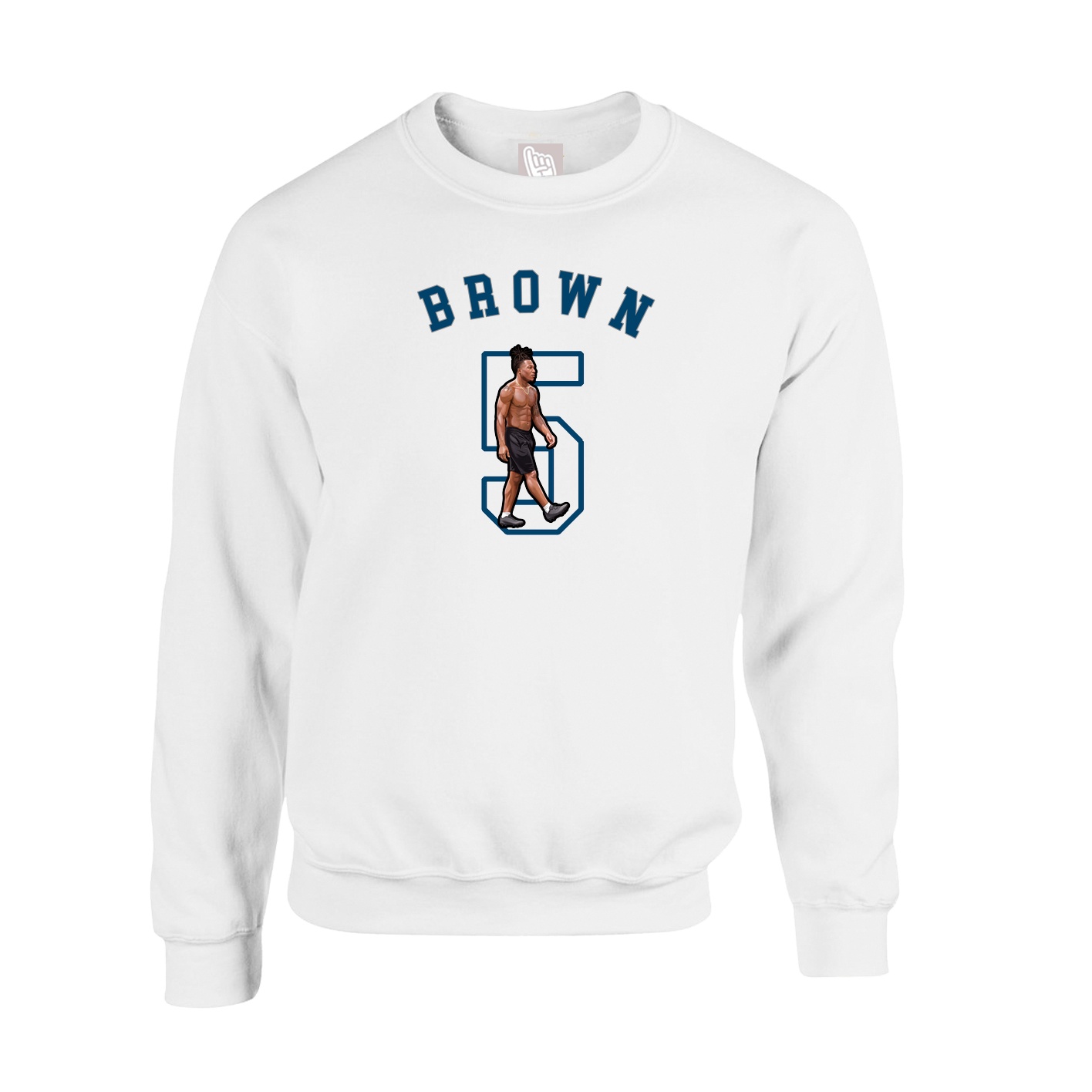 Fleece Crew — Shirsey Arch in White