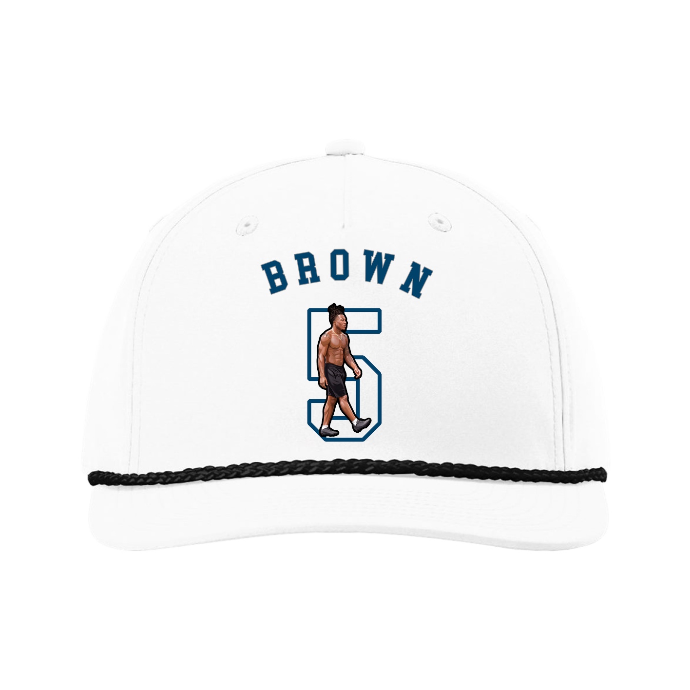 Five-Panel Classic Rope Cap — Shirsey Arch in White