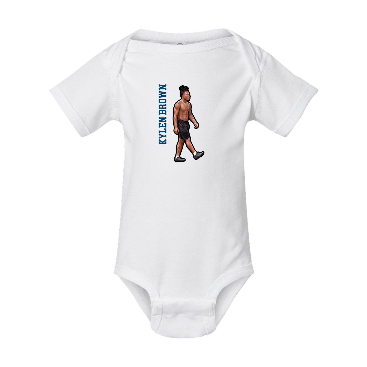 Baby Onesie — Name Vertical in White