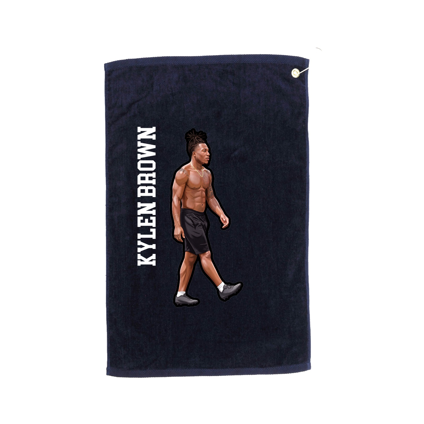 Golf Towel — Name Vertical in Navy