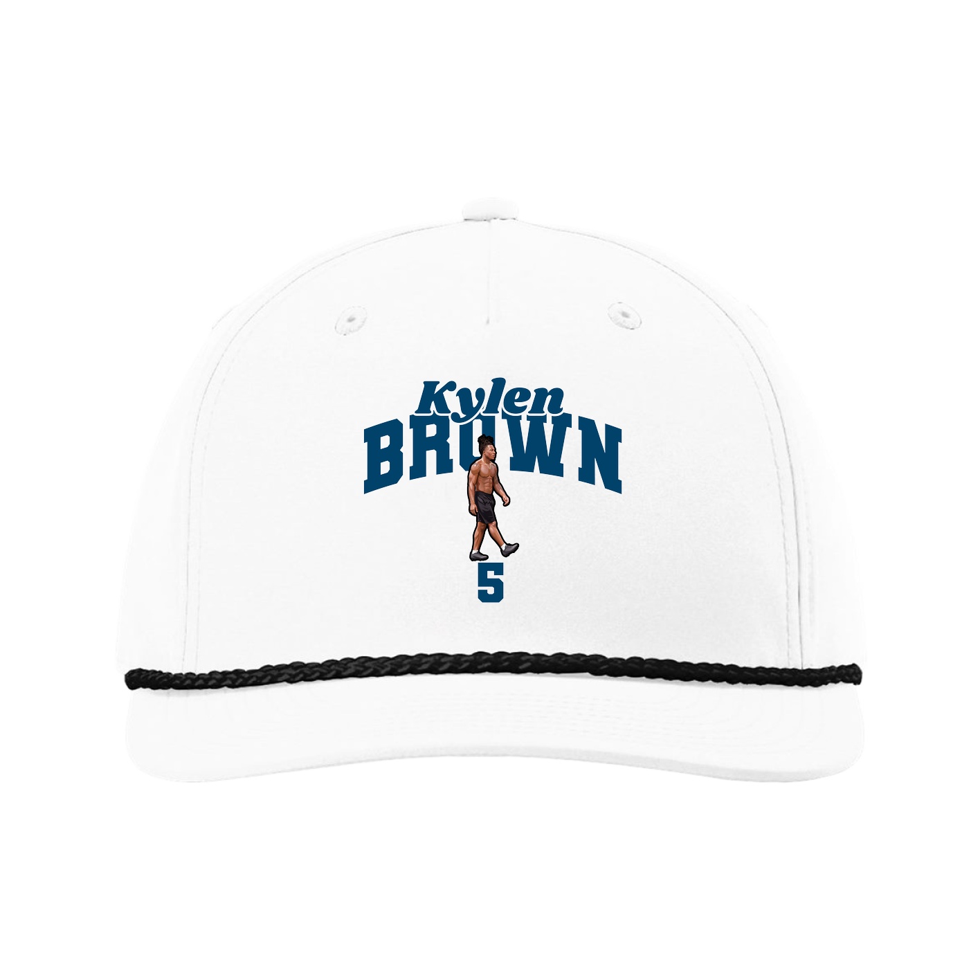Five-Panel Classic Rope Cap — Signature Arch in White