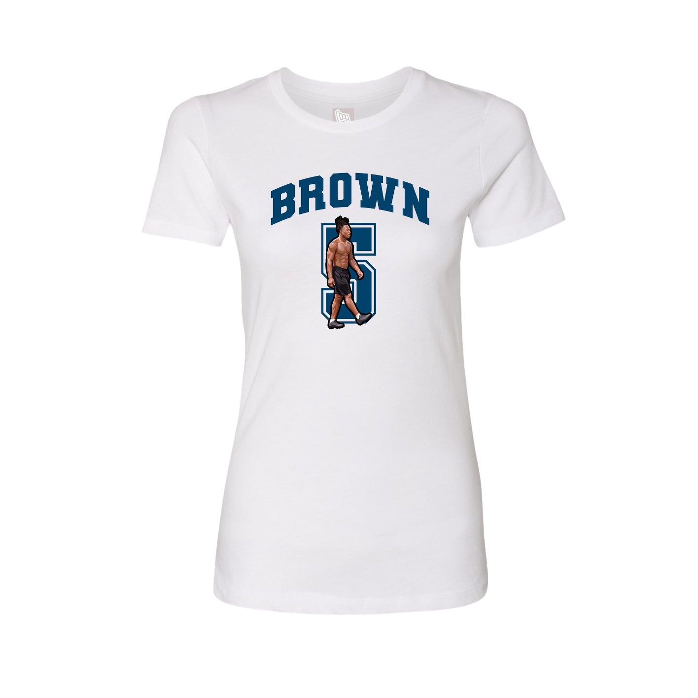 Fitted Women's Tee — Number in White