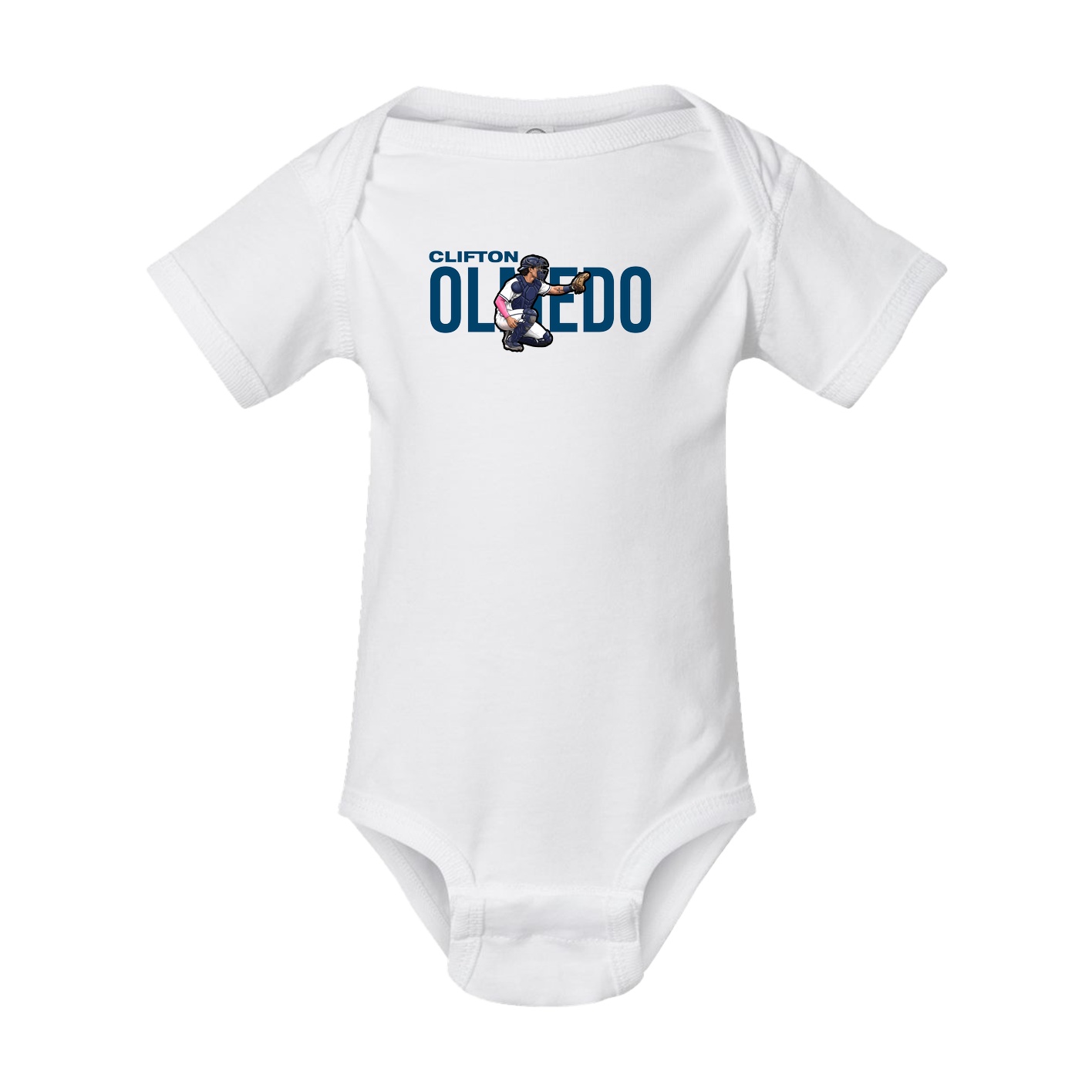 Baby Onesie — Player Name in White