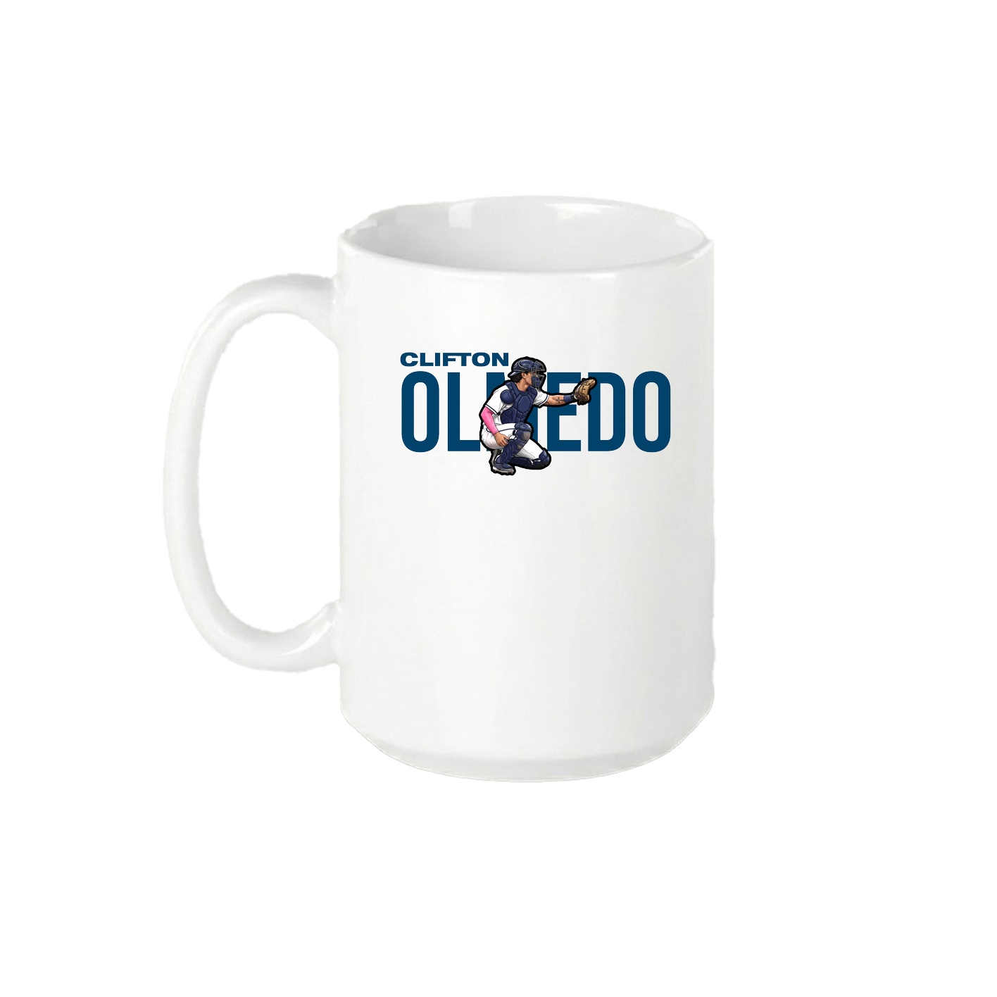 15oz Coffee Mug — Player Name in White