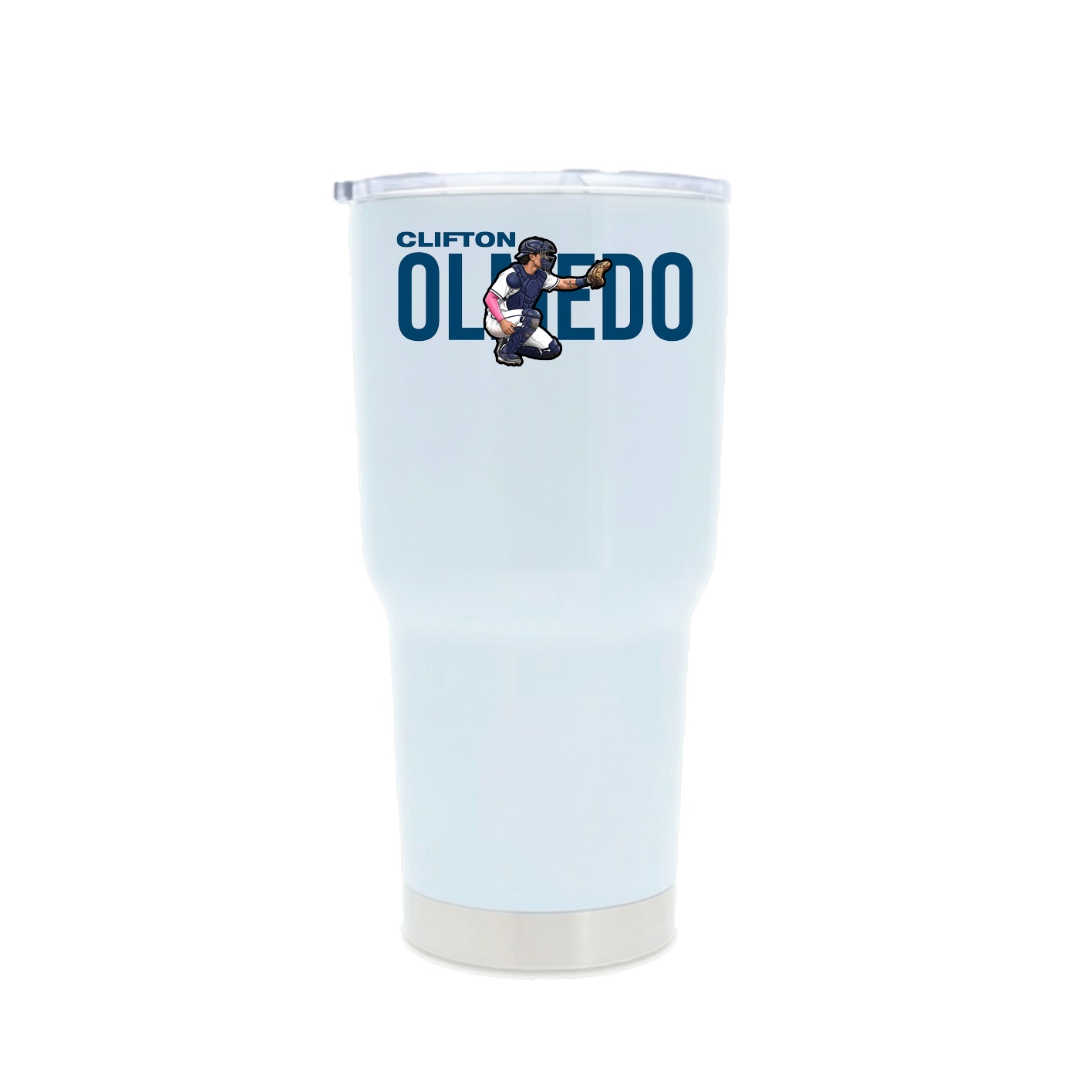 30oz Stainless Steel Tumbler — Player Name in White