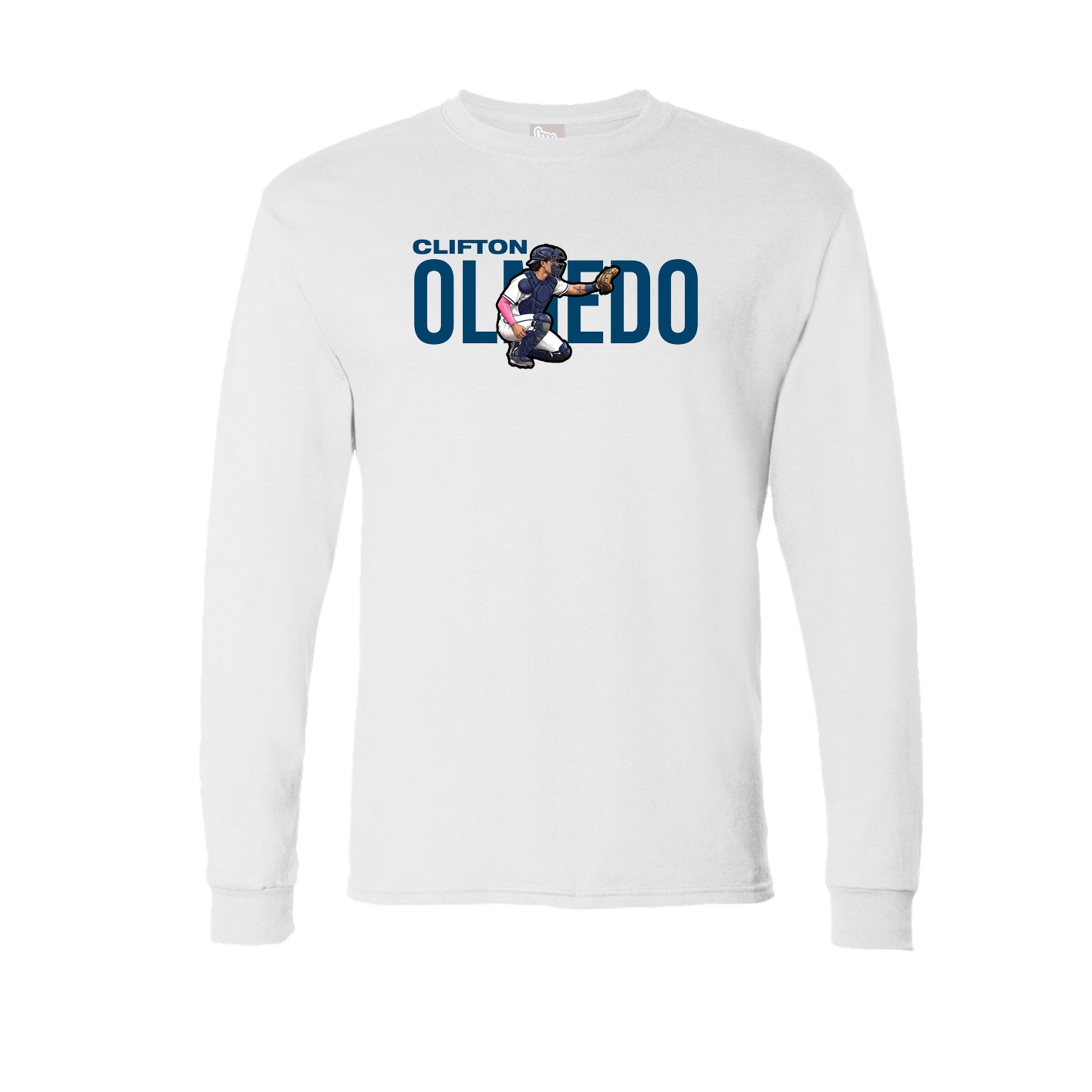 Long Sleeve Tee — Player Name in White