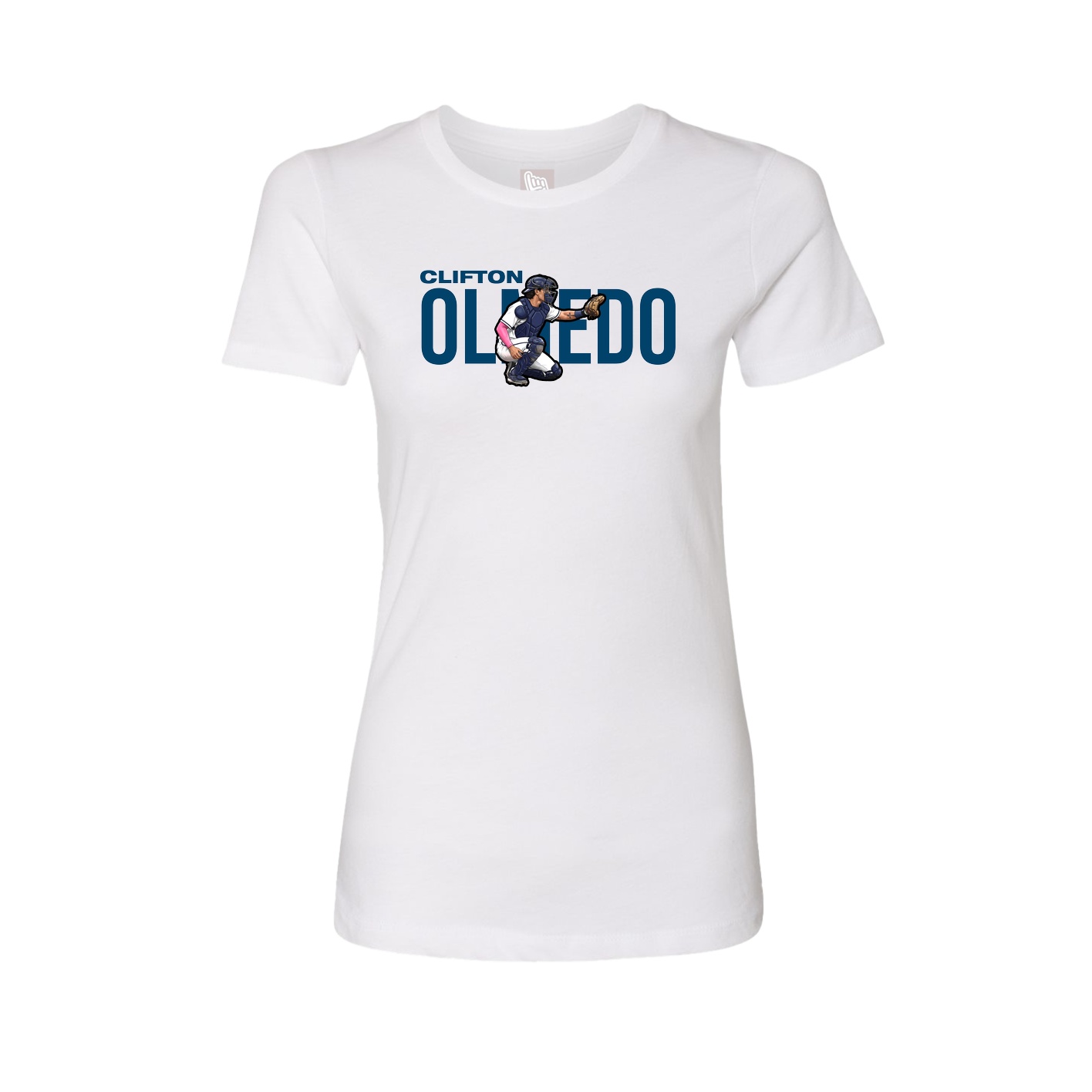 Fitted Women's Tee — Player Name in White