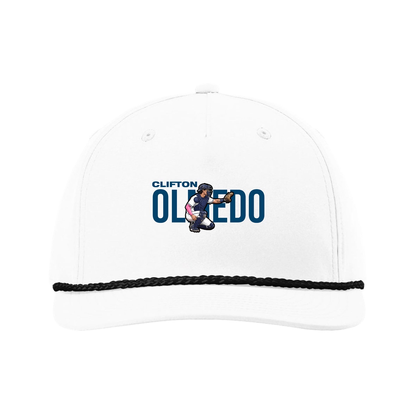 Five-Panel Classic Rope Cap — Player Name in White