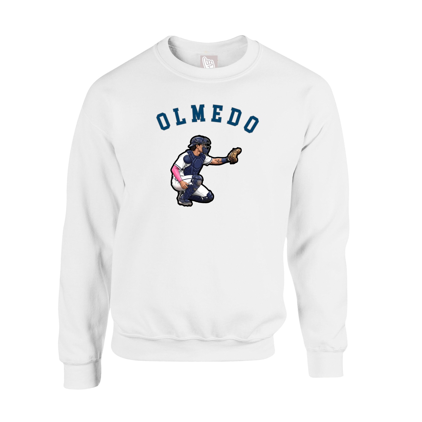Fleece Crew — Shirsey Arch in White