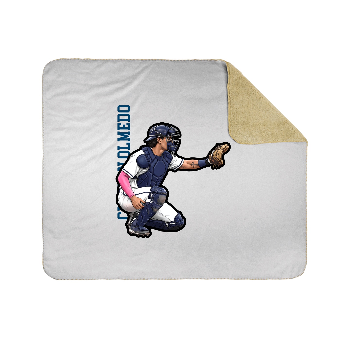 Throw Blanket — Name Vertical in White