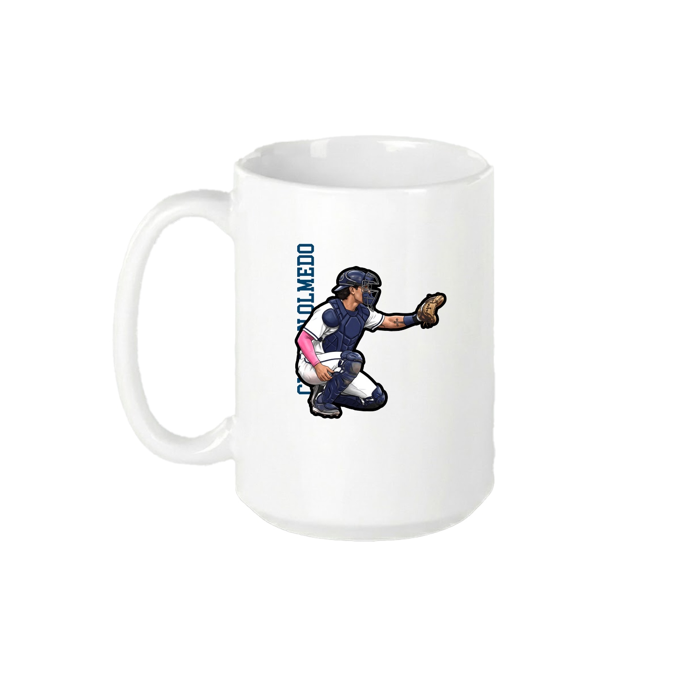 15oz Coffee Mug — Name Vertical in White
