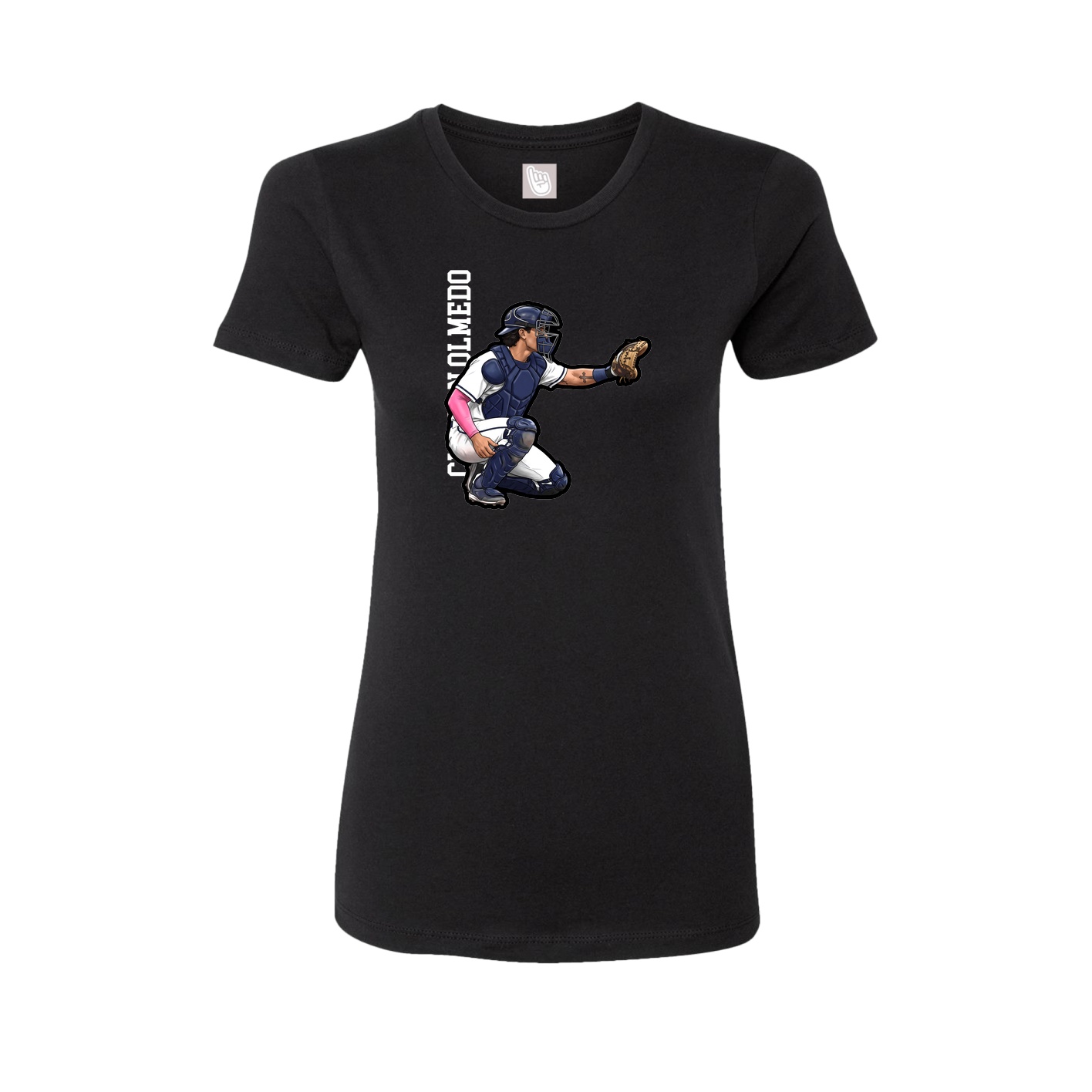 Fitted Women's Tee — Name Vertical in Black