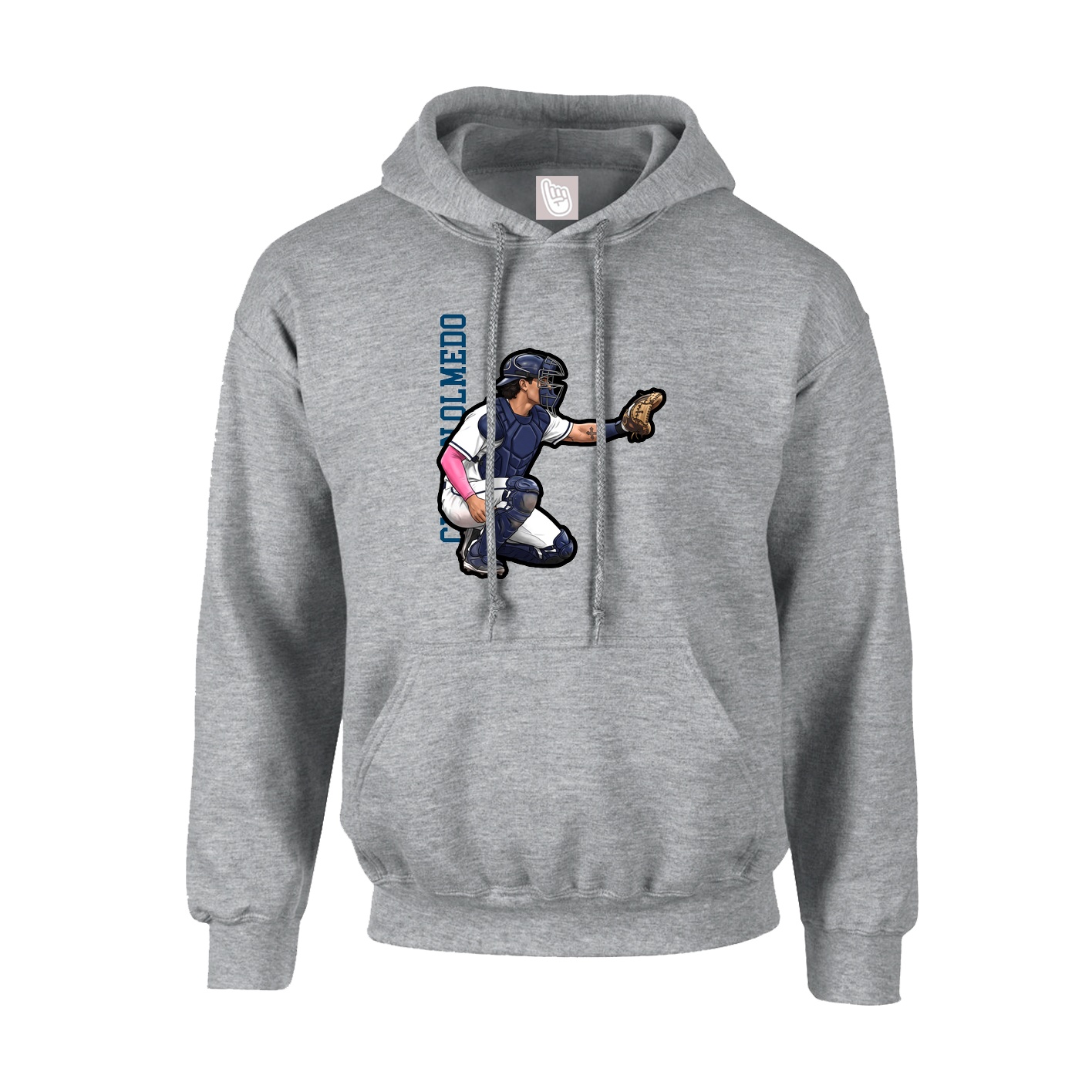 Youth Hoodie — Name Vertical in Grey