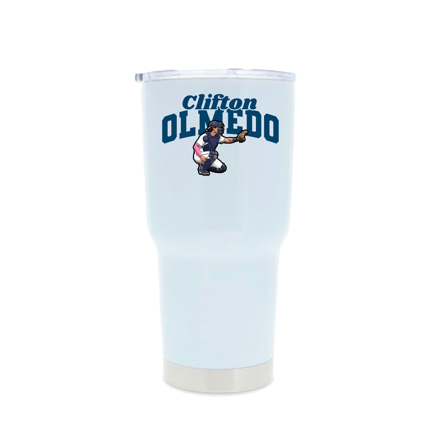 30oz Stainless Steel Tumbler — Signature Arch in White