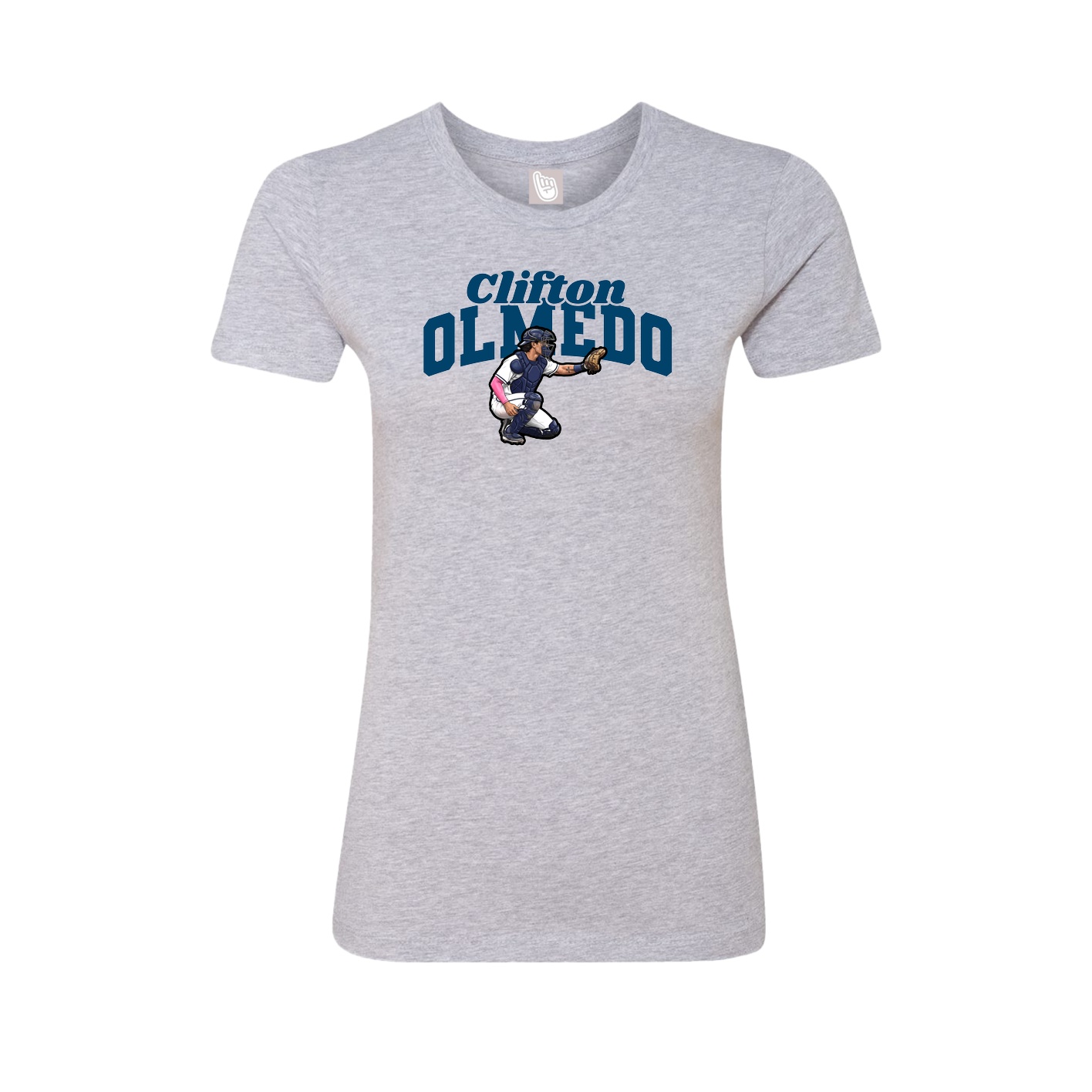 Fitted Women's Tee — Signature Arch in Grey